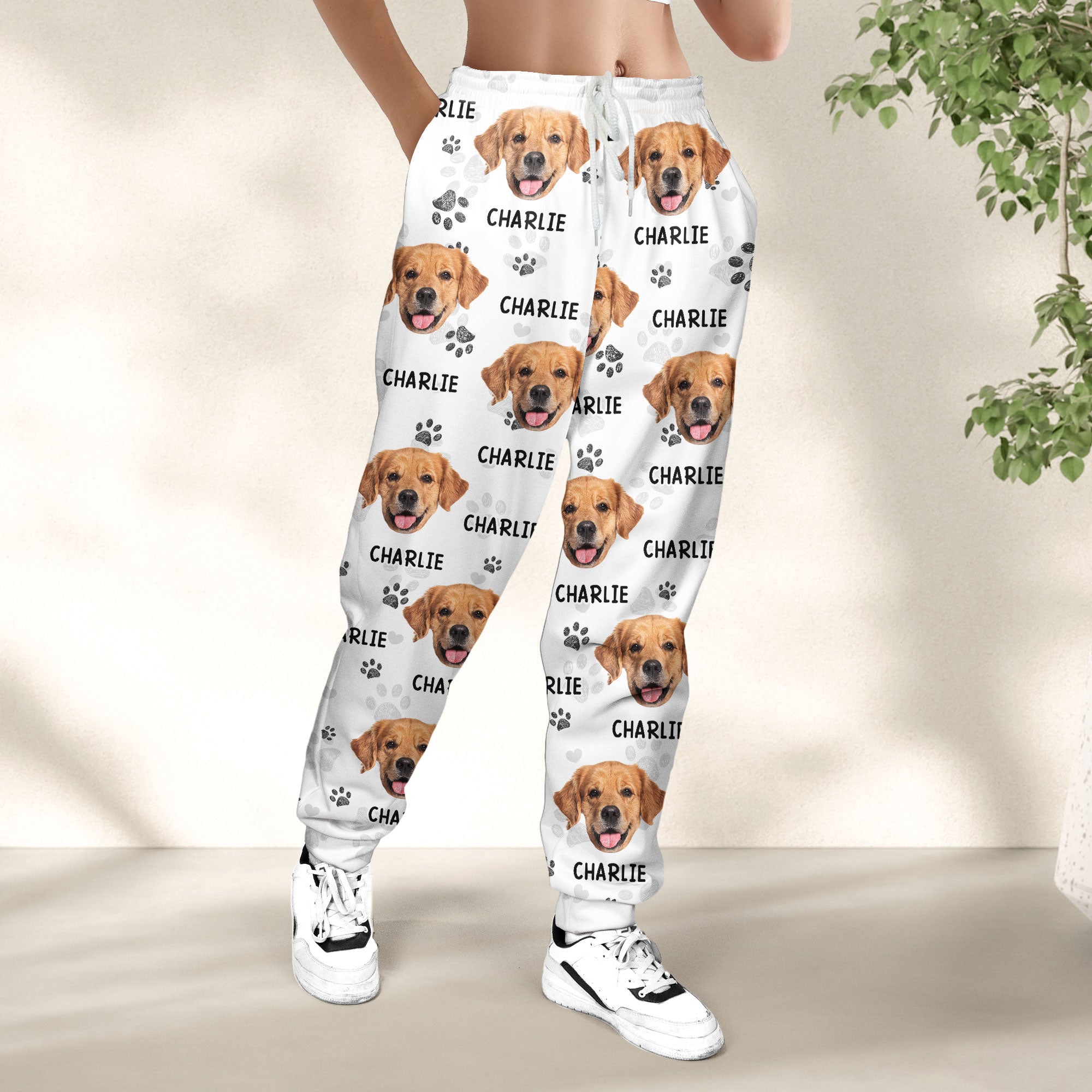 Custom Photo Pawsome Christmas Vibes - Personalized Photo Sweatpants