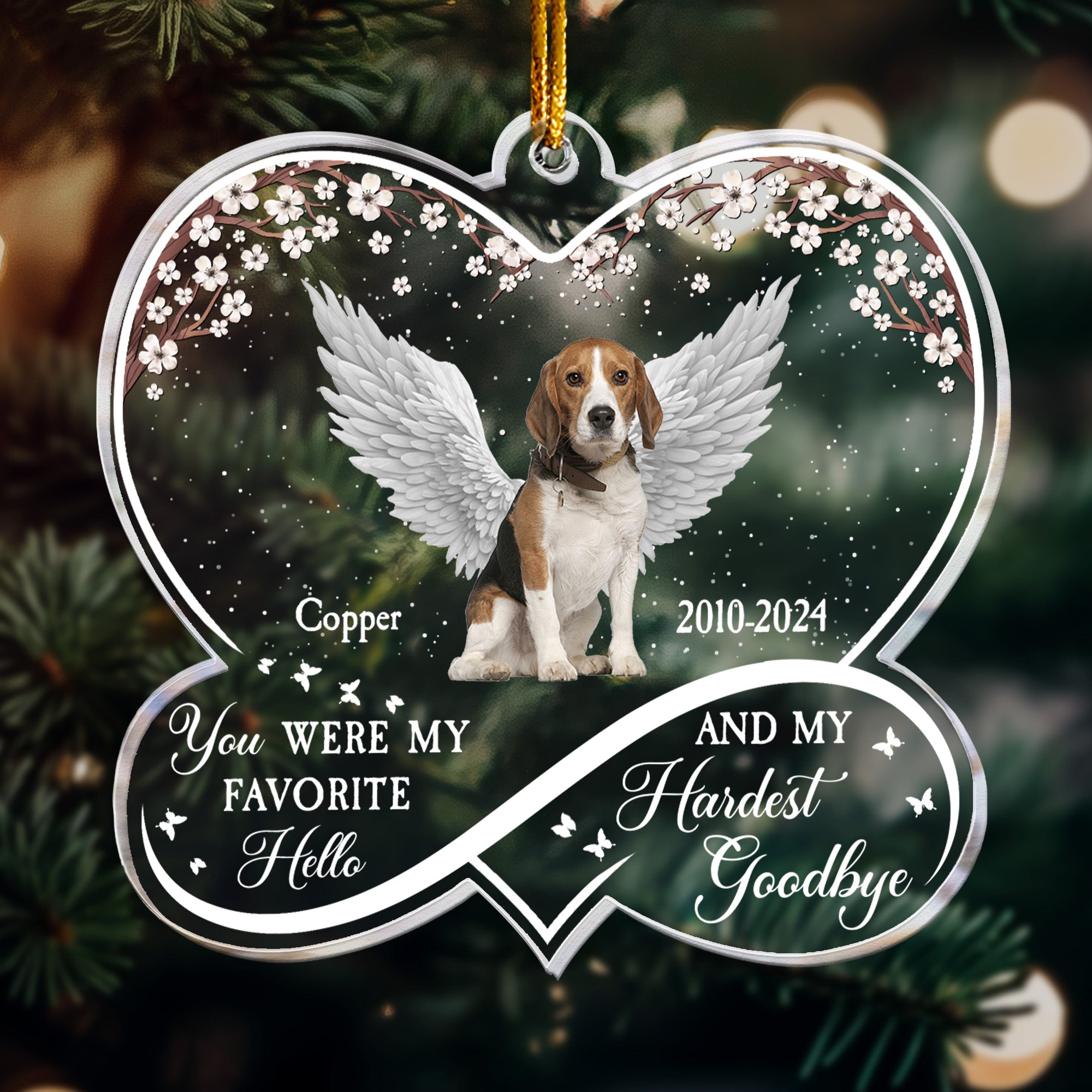 Custom Photo Pet Loss You Were My Favorite Hello - Personalized Acrylic Photo Ornament