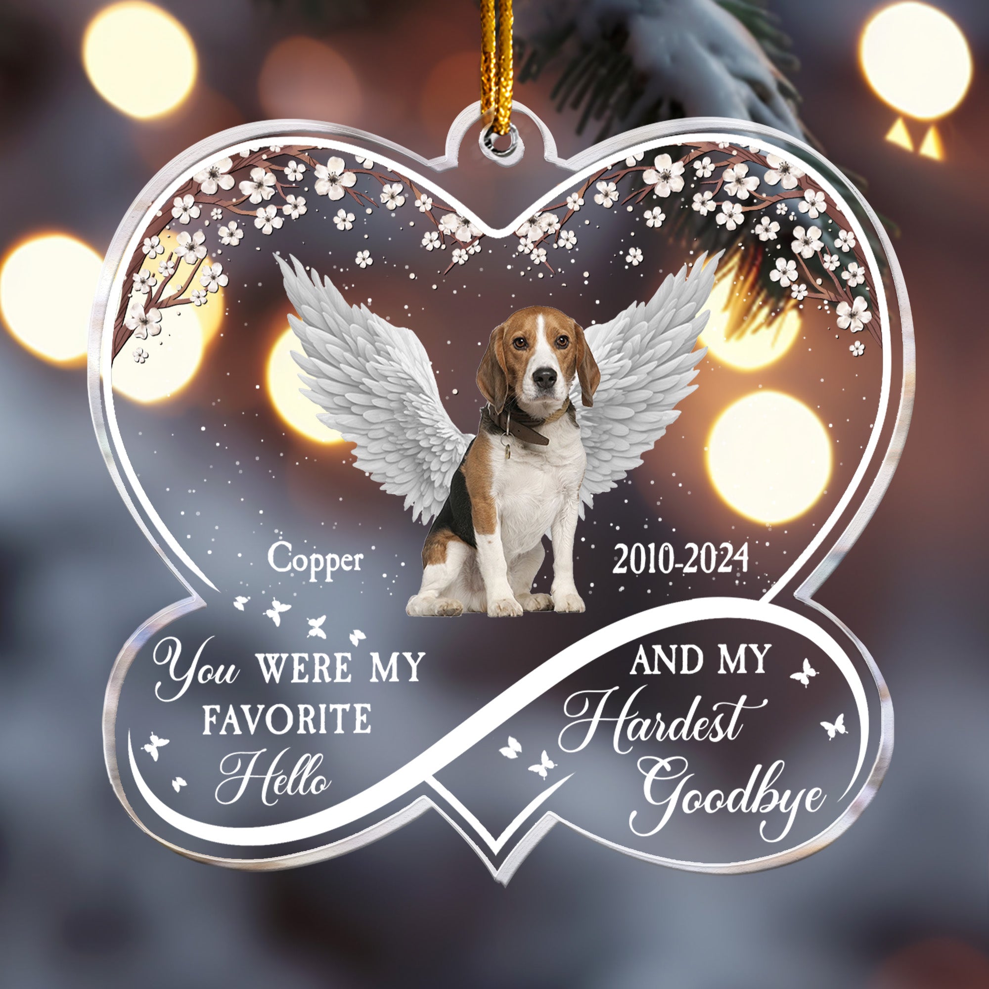 Custom Photo Pet Loss You Were My Favorite Hello - Personalized Acrylic Photo Ornament