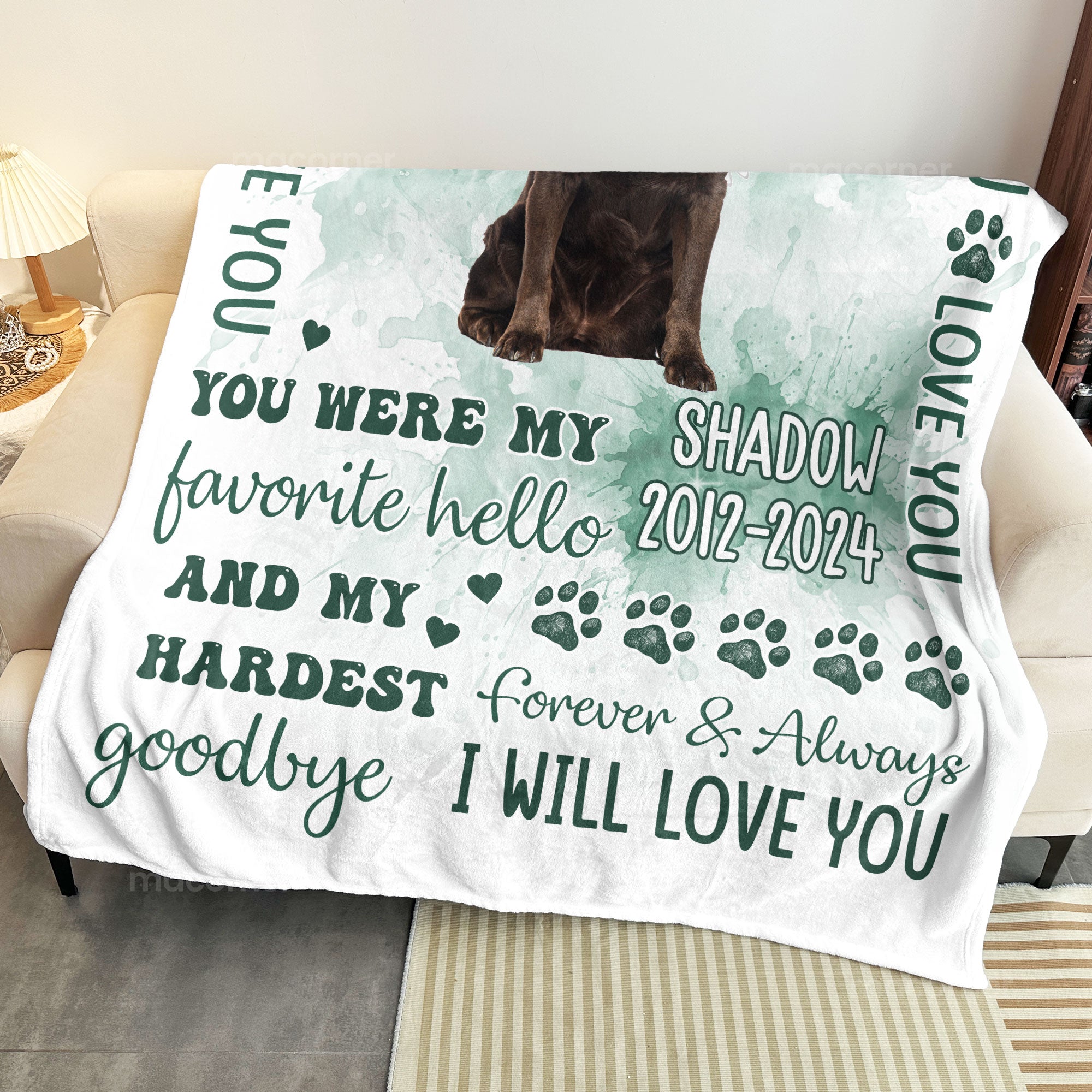 Custom Photo Pet Loss You Were My Favorite Hello - Personalized Photo Blanket