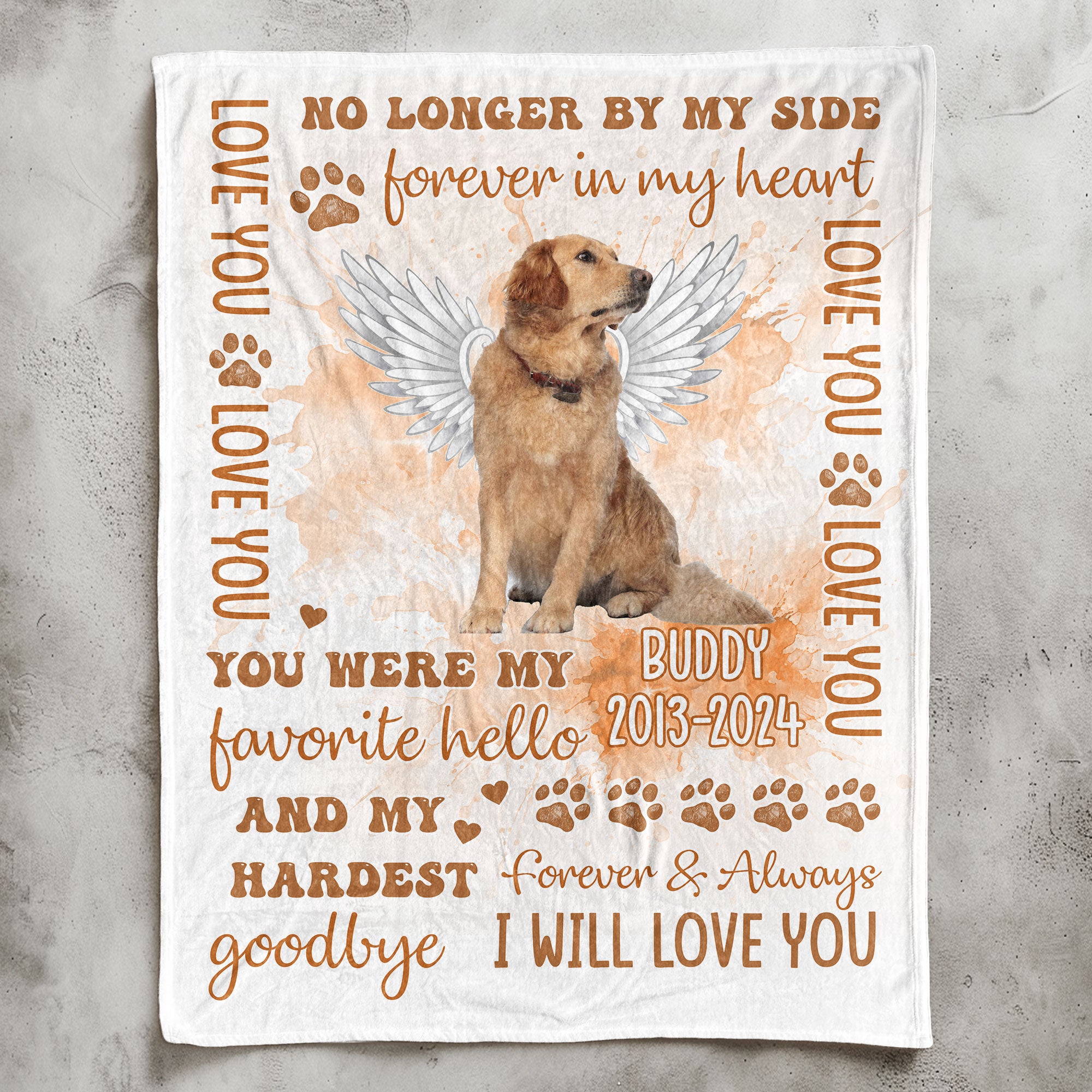 Custom Photo Pet Loss You Were My Favorite Hello - Personalized Photo Blanket