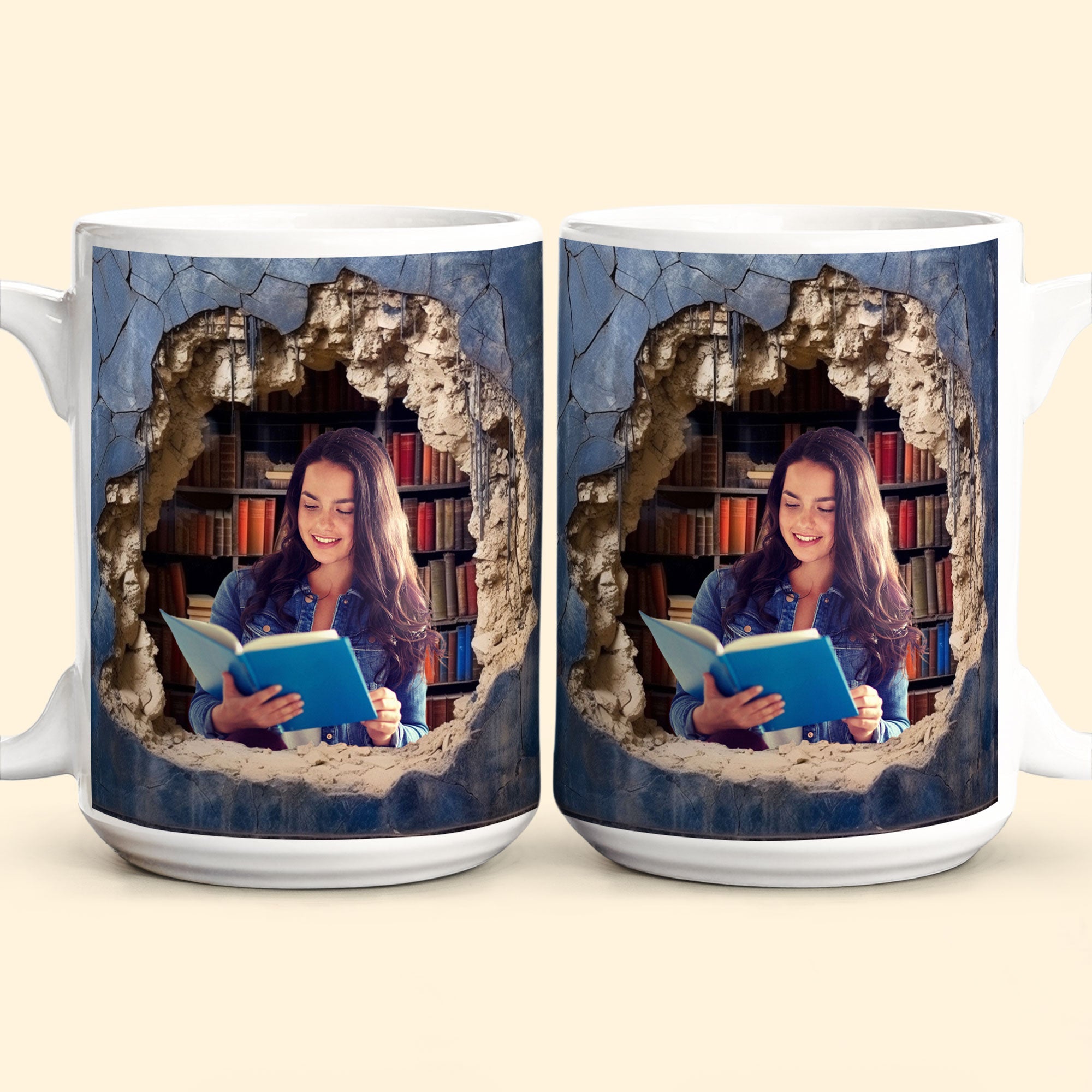 Custom Photo Reading Books - Personalized Photo Mug