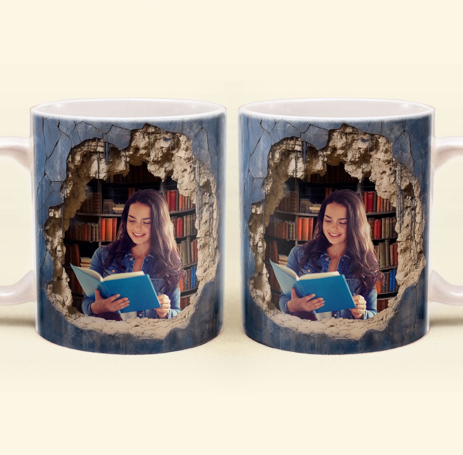 Custom Photo Reading Books - Personalized Photo Mug