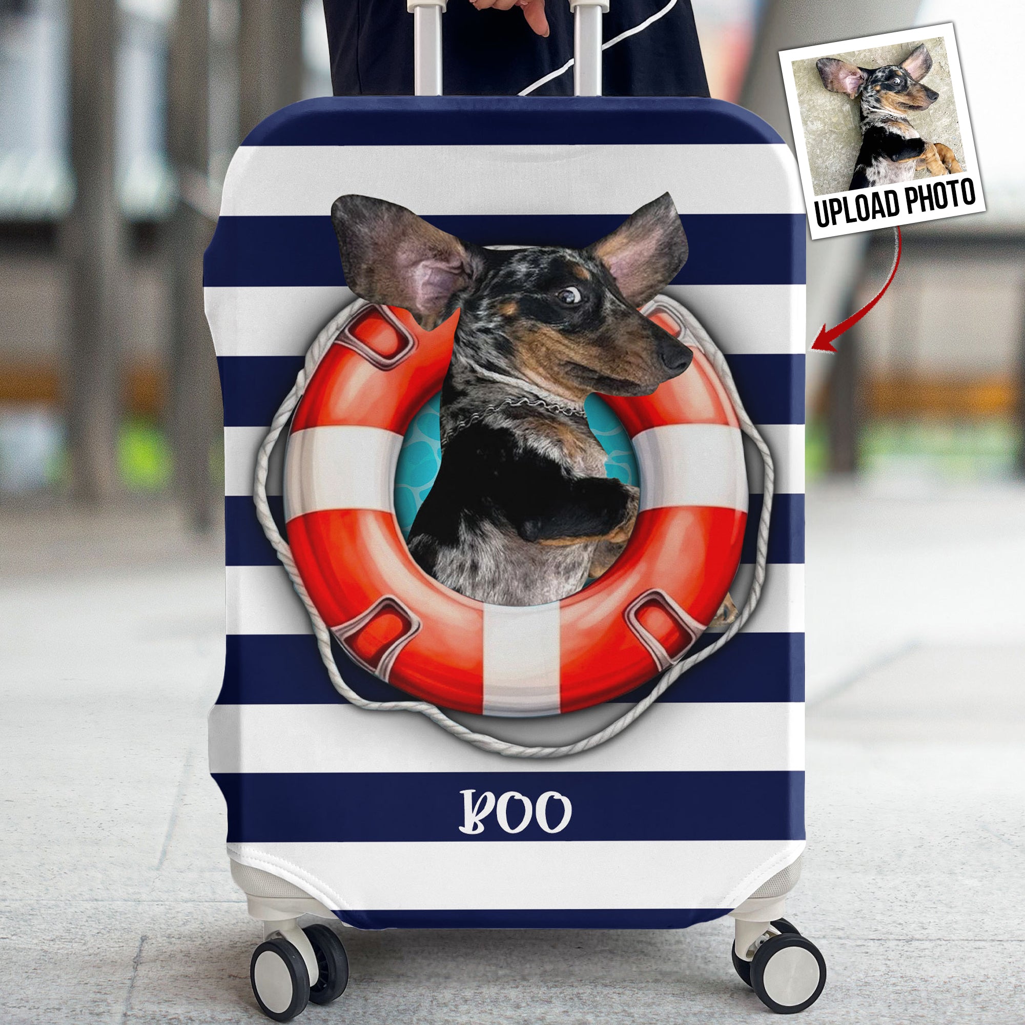 Custom Photo Sailor Beach Vibe - Personalized Photo Luggage Cover