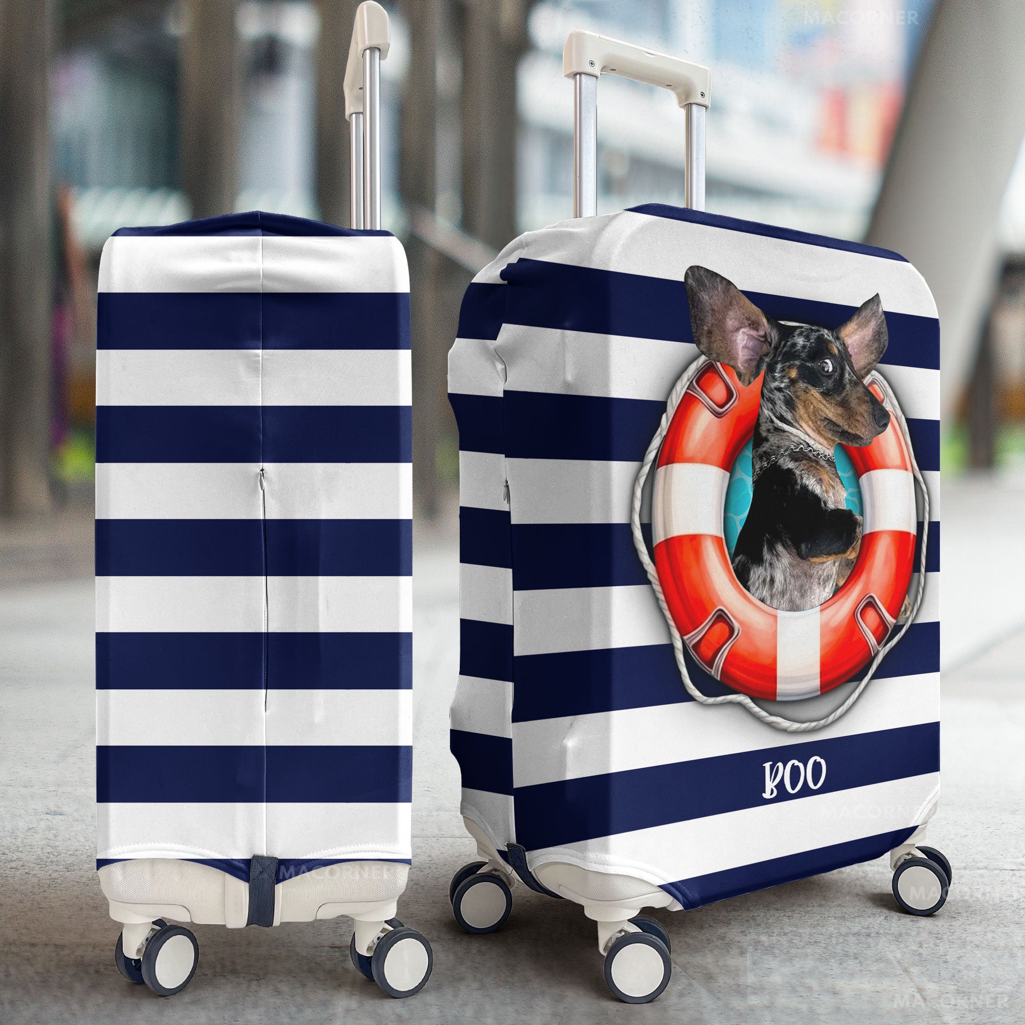 Custom Photo Sailor Beach Vibe - Personalized Photo Luggage Cover