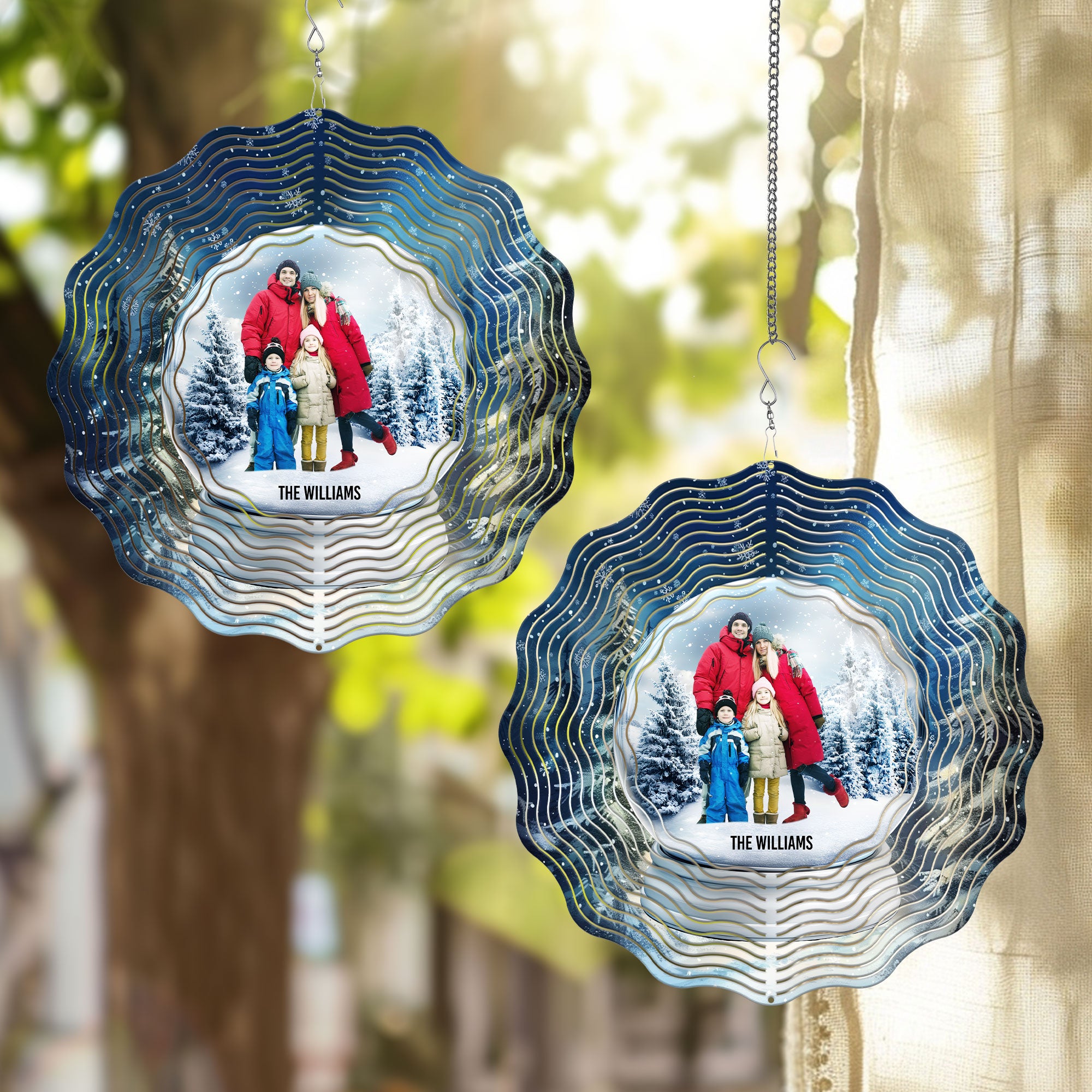 Custom Photo Snow Globe - Personalized Photo Wind Spinner