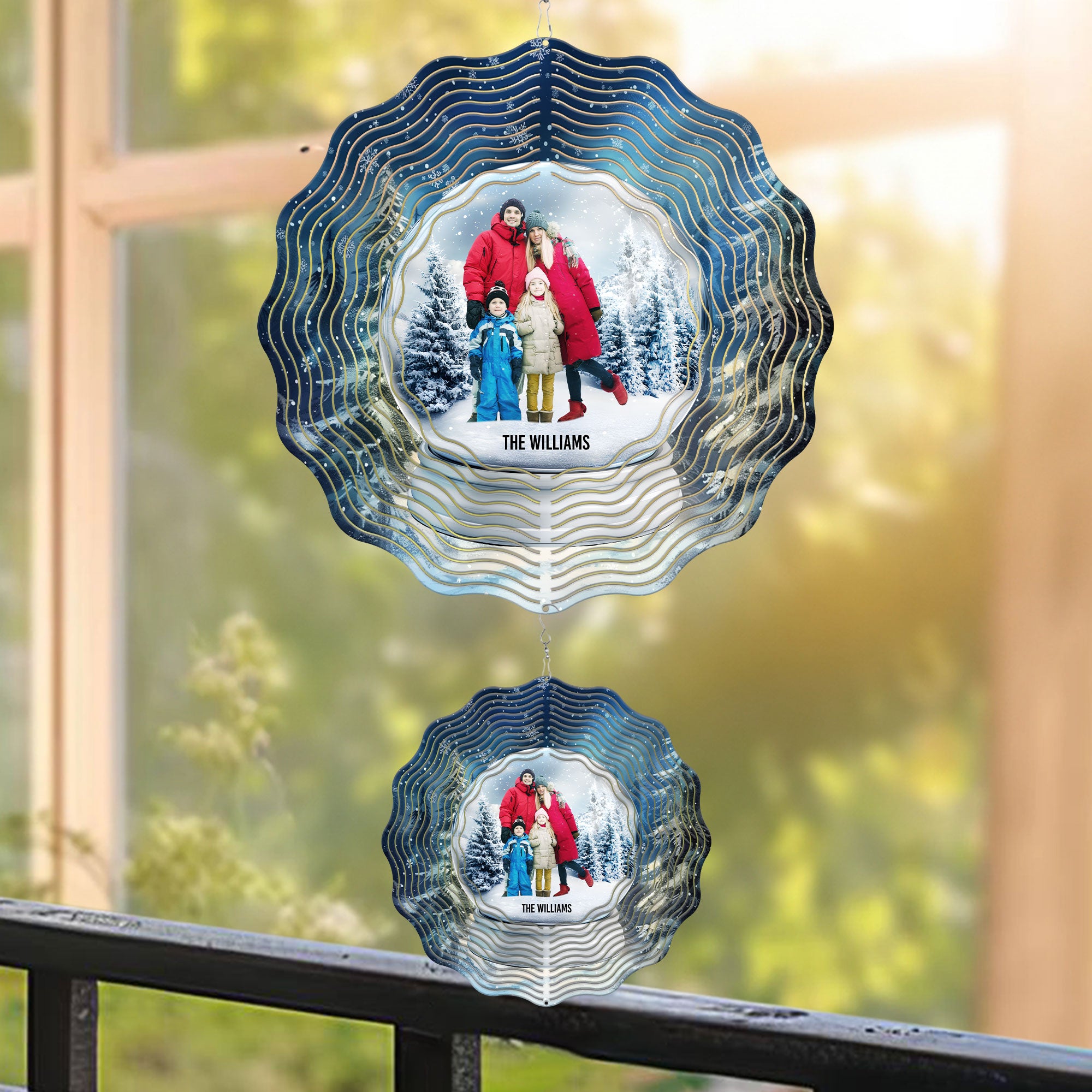 Custom Photo Snow Globe - Personalized Photo Wind Spinner