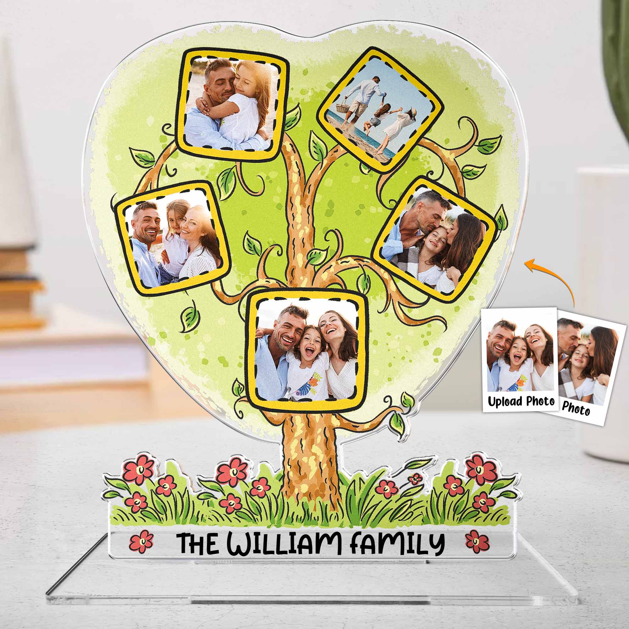 Custom Photo The Family Tree - Personalized Acrylic Photo Plaque