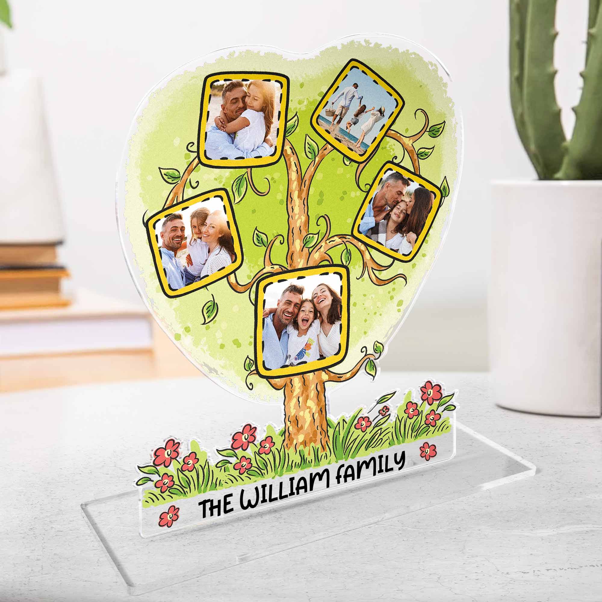 Custom Photo The Family Tree - Personalized Acrylic Photo Plaque