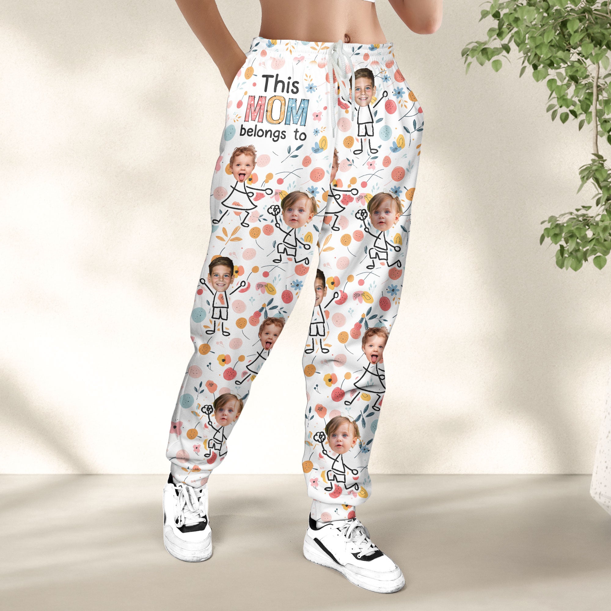 Custom Photo This Grandma Belongs To Grandkids - Personalized Photo Sweatpants