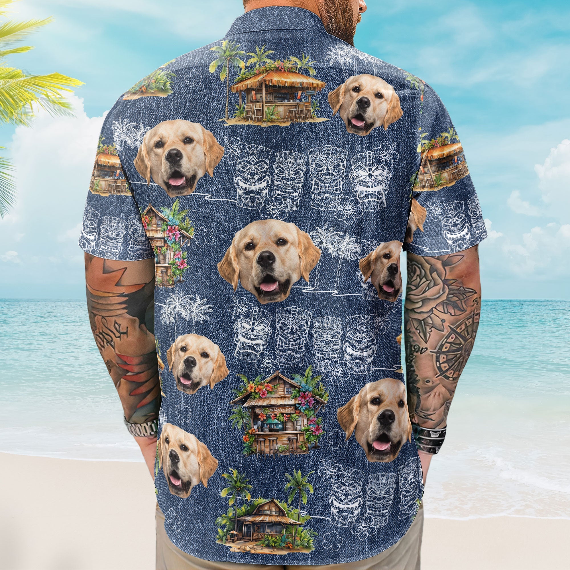 Custom Photo Tiki Summer Family Friends Boss - Custom Photo Hawaiian Shirts