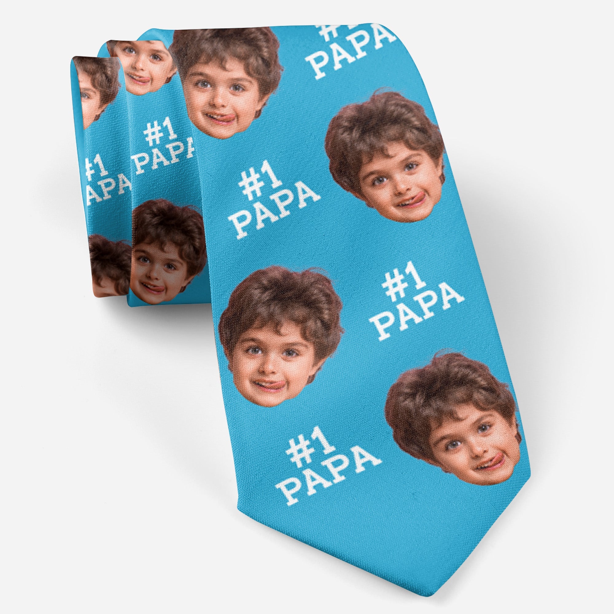 Custom Photo With No.1 Dad - Custom Photo Tie