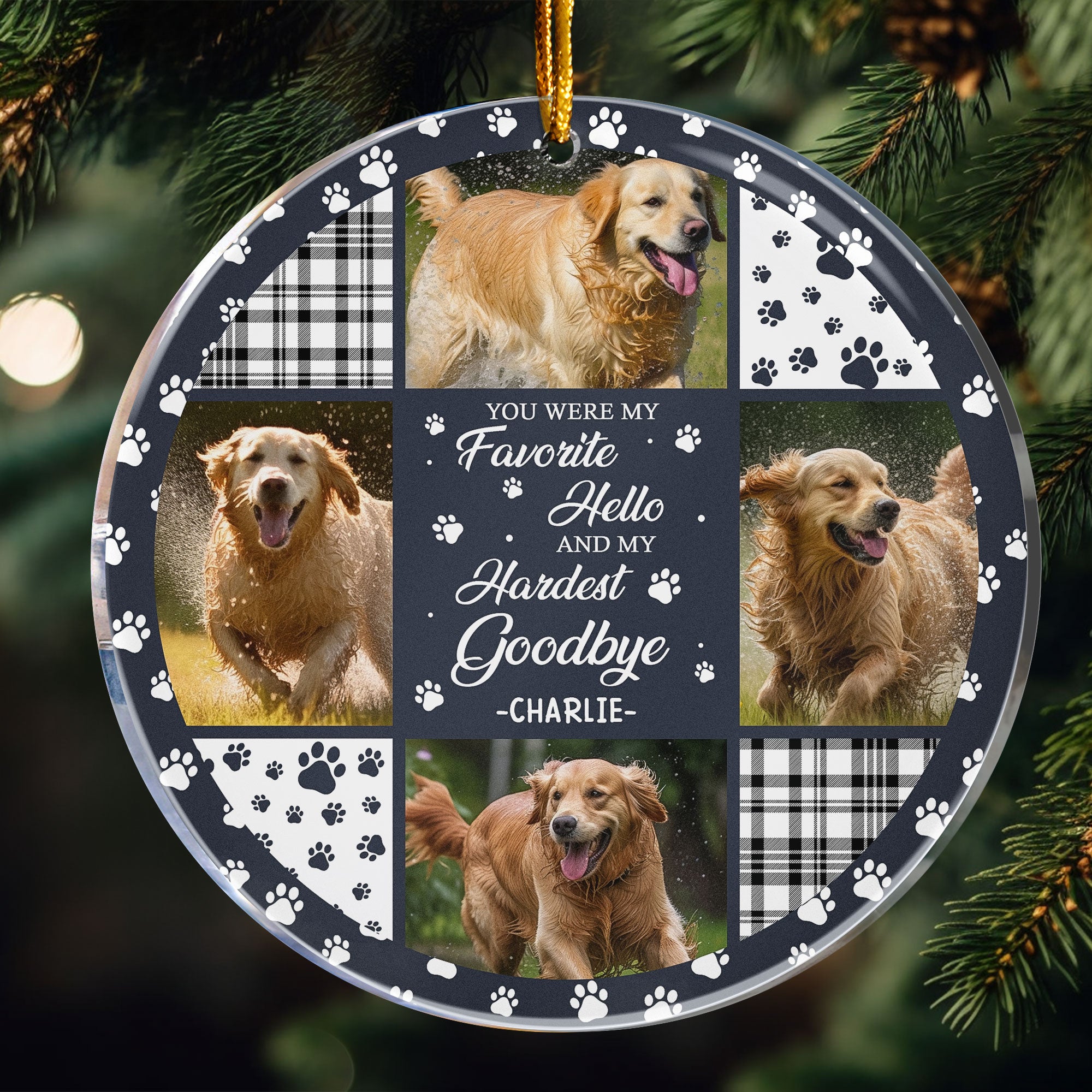 Custom Photo You Were My Favorite Hello - Personalized Acrylic Photo Ornament