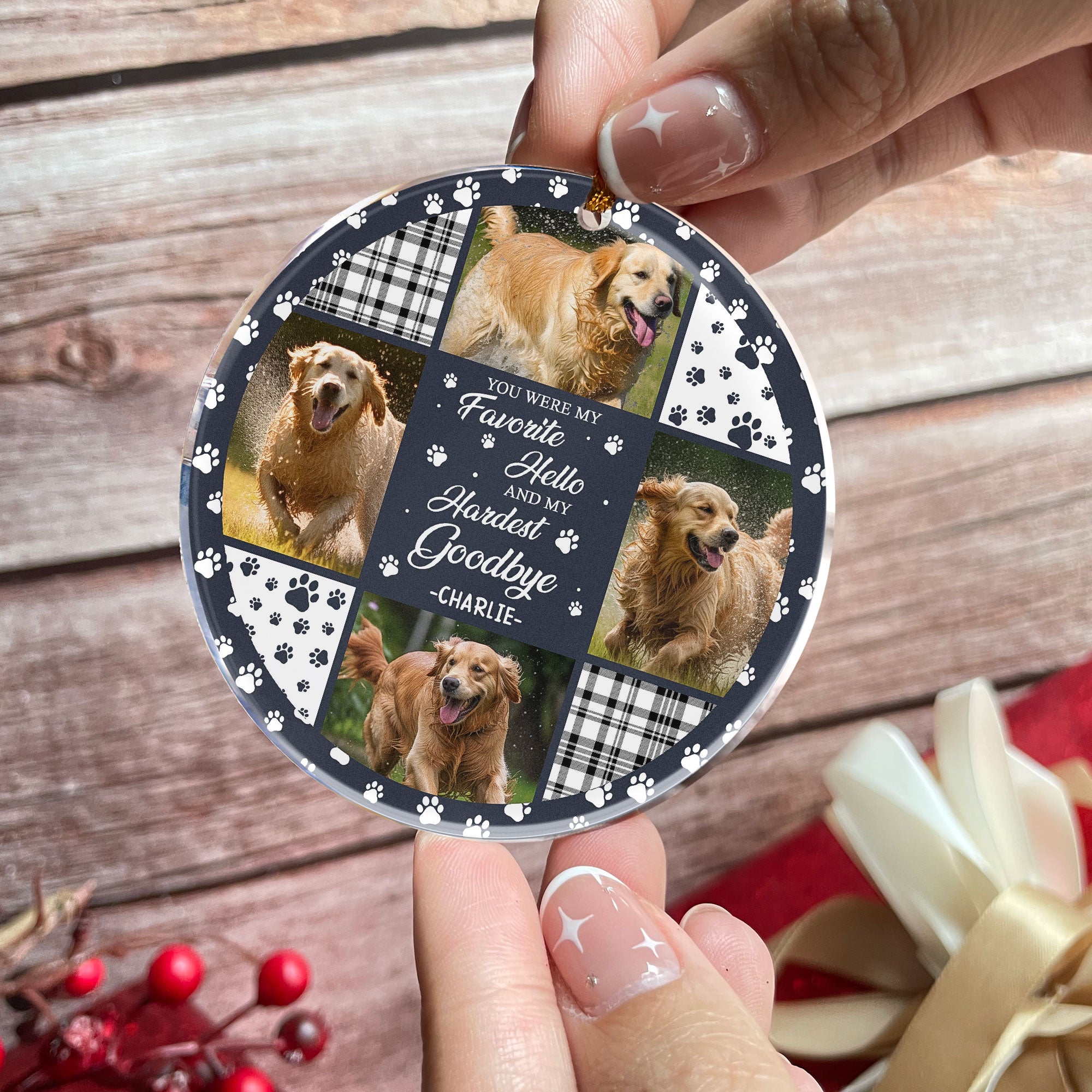 Custom Photo You Were My Favorite Hello - Personalized Acrylic Photo Ornament