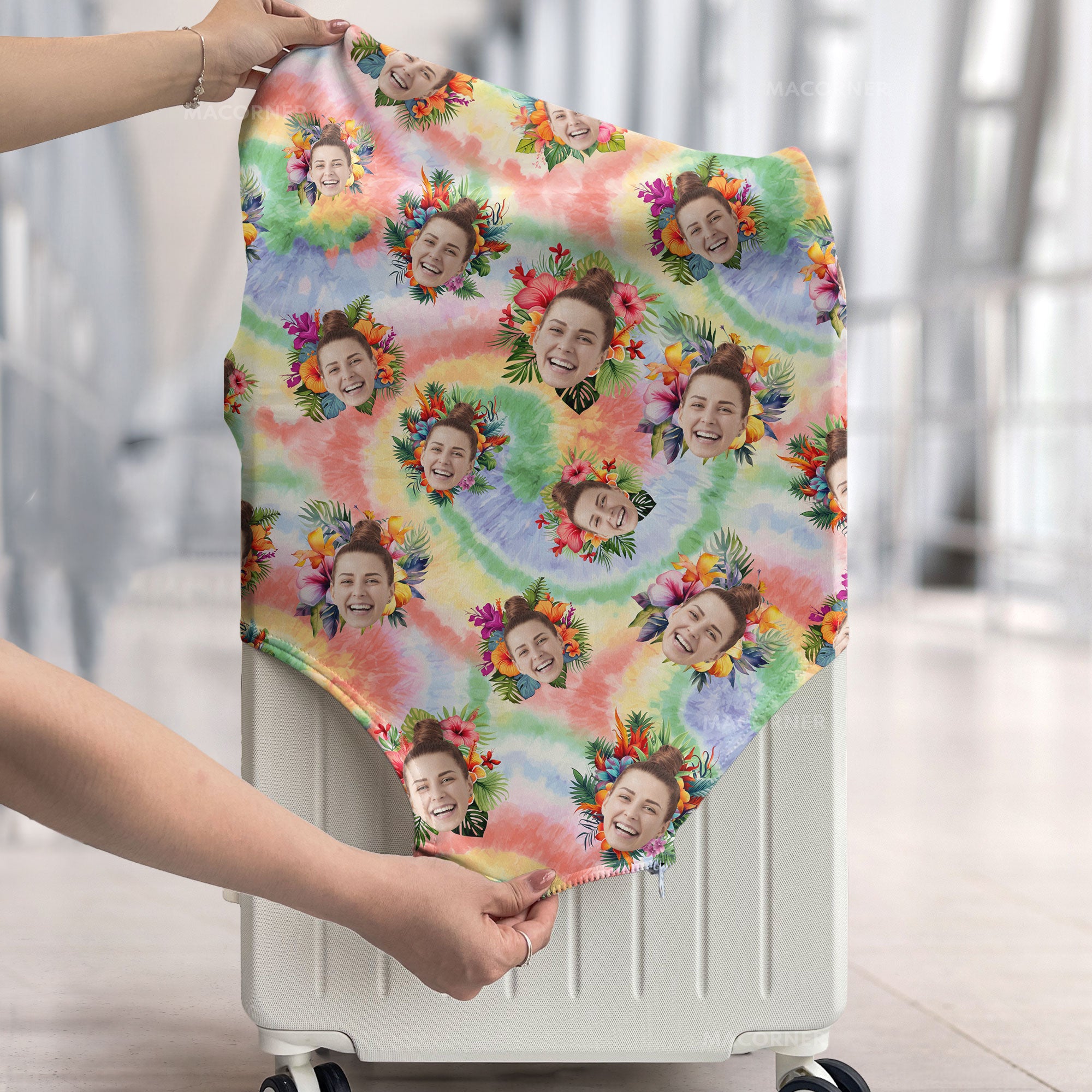 Custom Tropical Photo For Traveler - Personalized Photo Luggage Cover