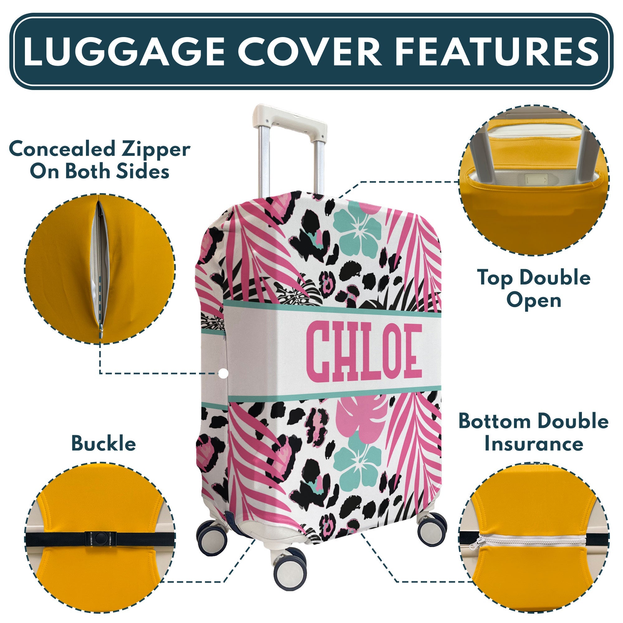 Custom Tropical Style For Traveler - Personalized Luggage Cover