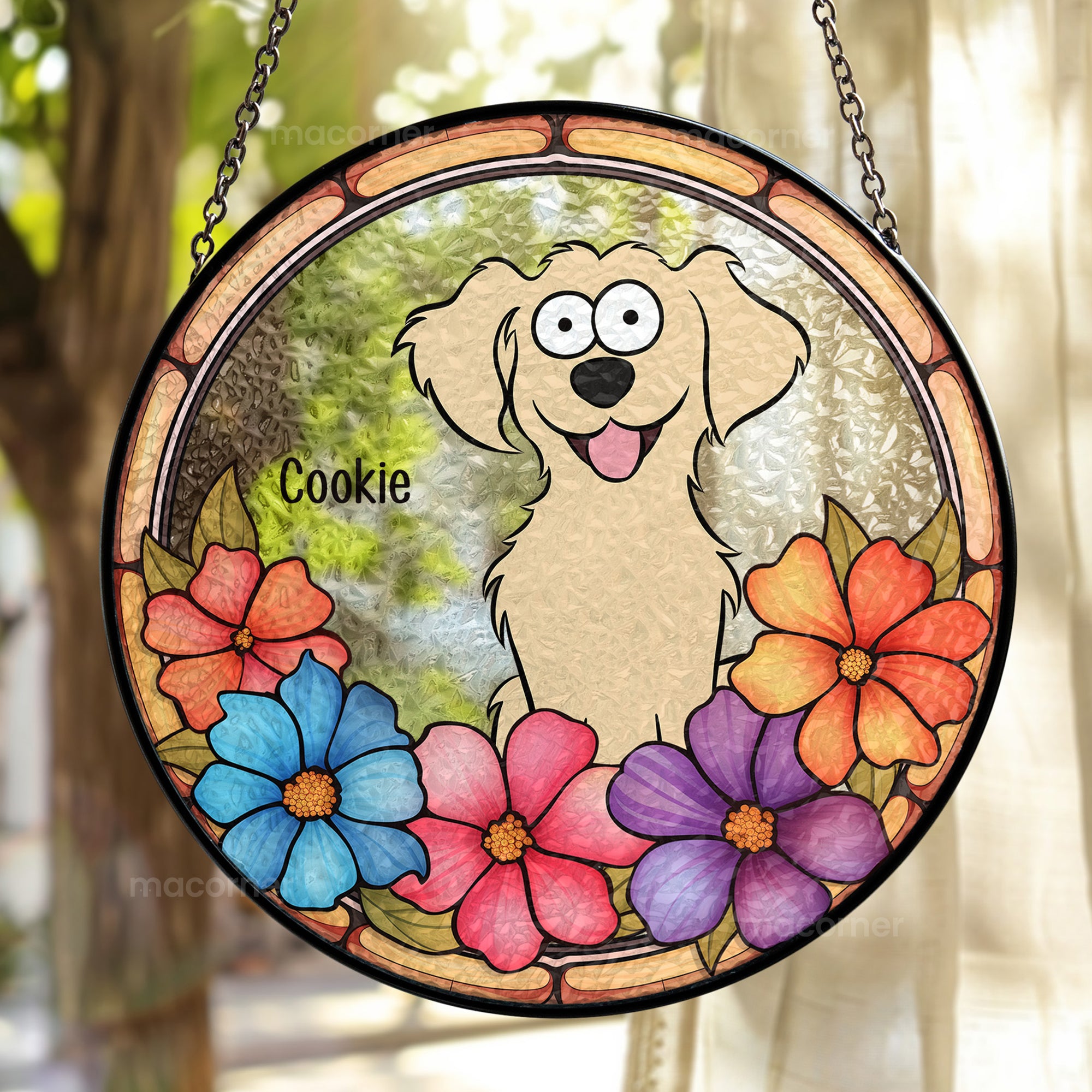 Custom Your Adorable Pet - Personalized Stained Glass Window Hanging Suncatcher