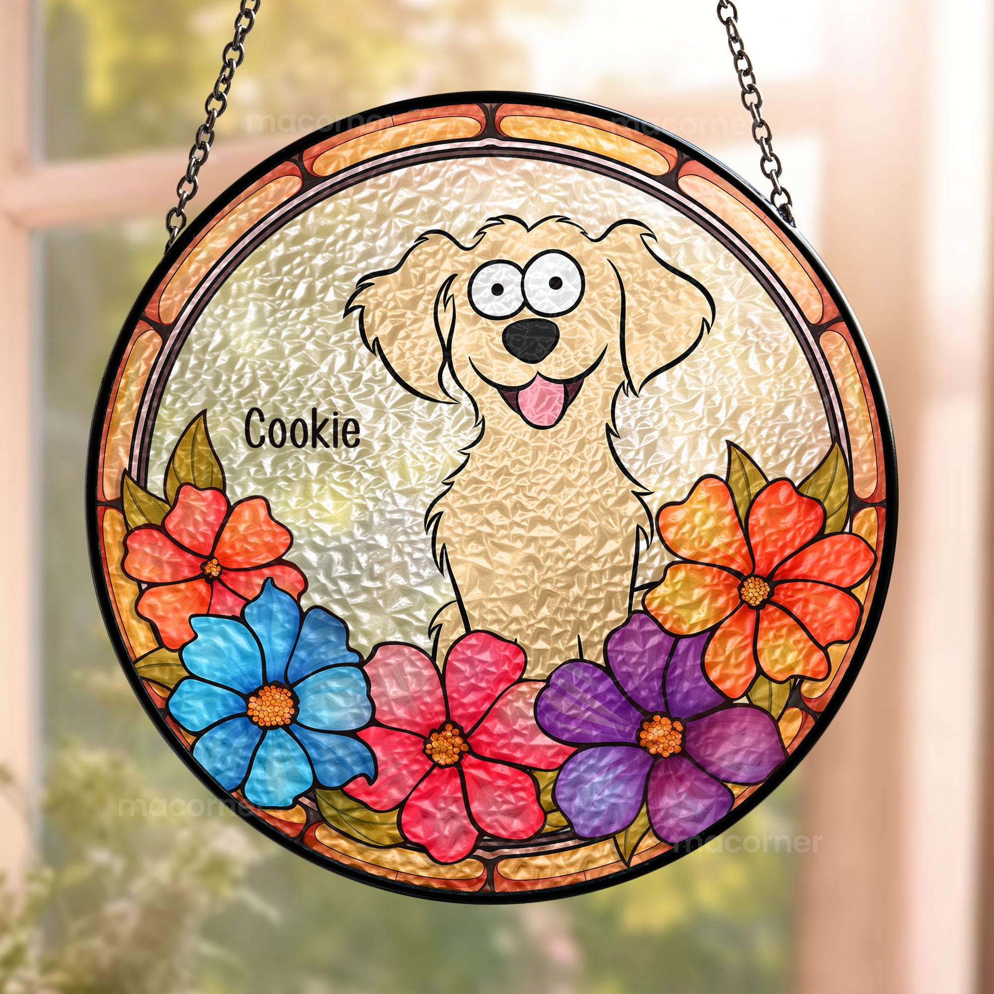 Custom Your Adorable Pet - Personalized Stained Glass Window Hanging Suncatcher