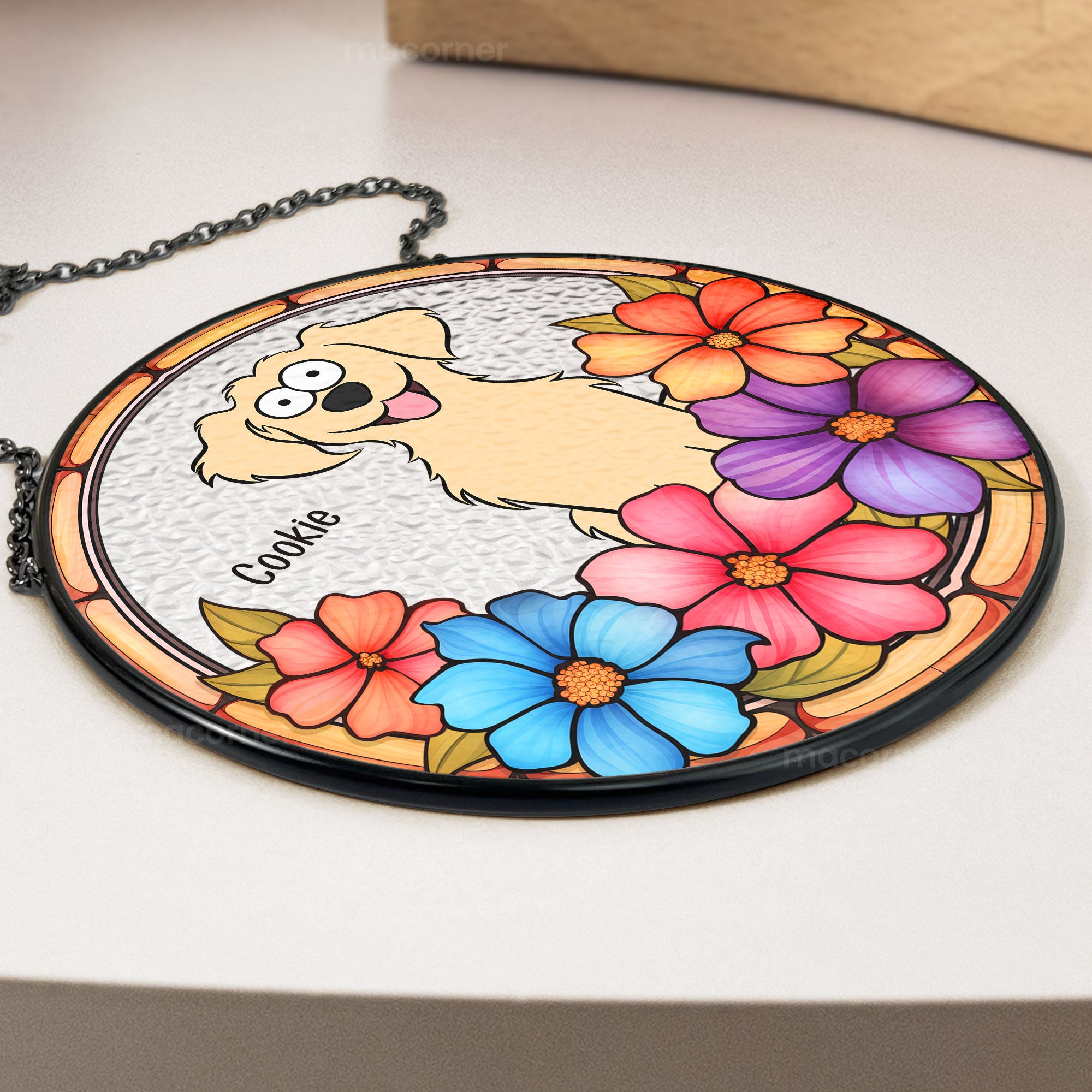 Custom Your Adorable Pet - Personalized Stained Glass Window Hanging Suncatcher