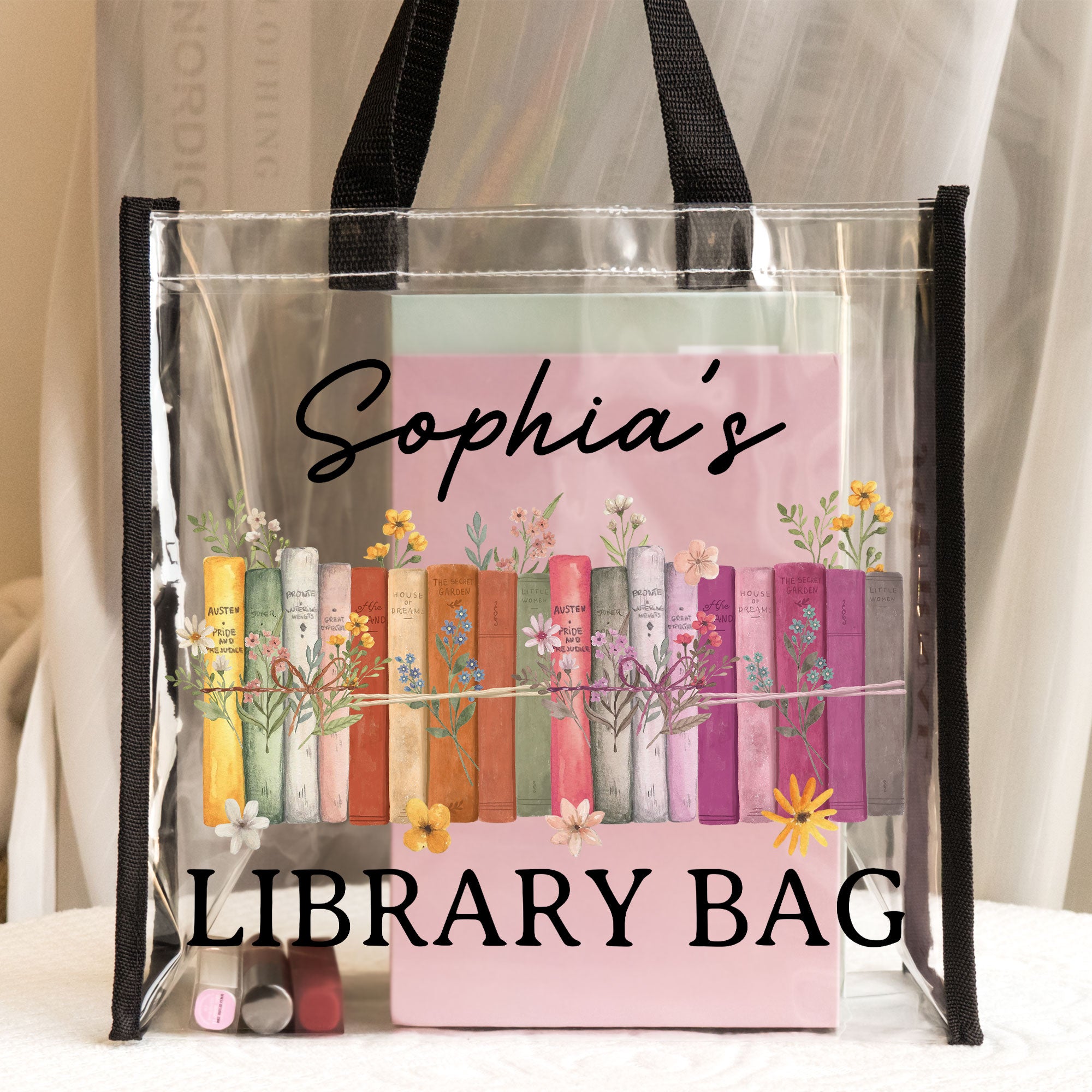 Custom Your Library Bag - Custom Clear Tote Bag