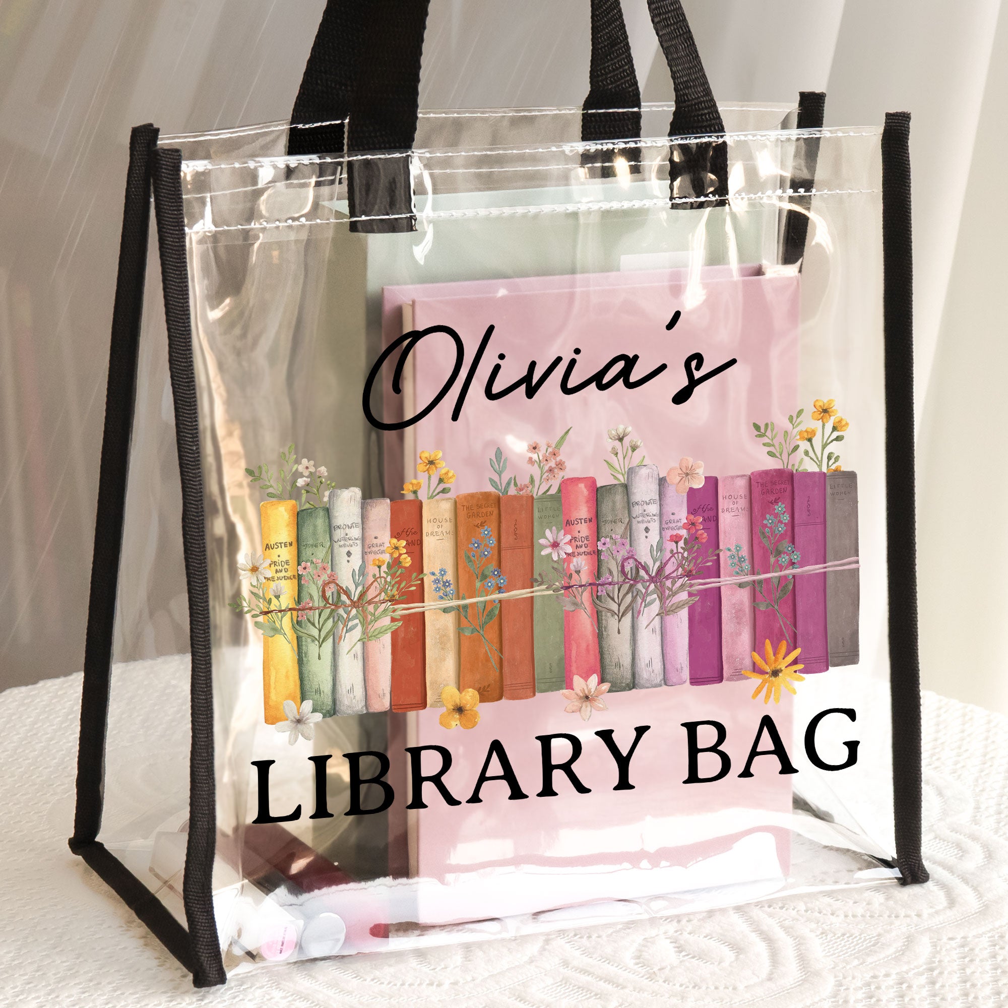 Custom Your Library Bag - Custom Clear Tote Bag