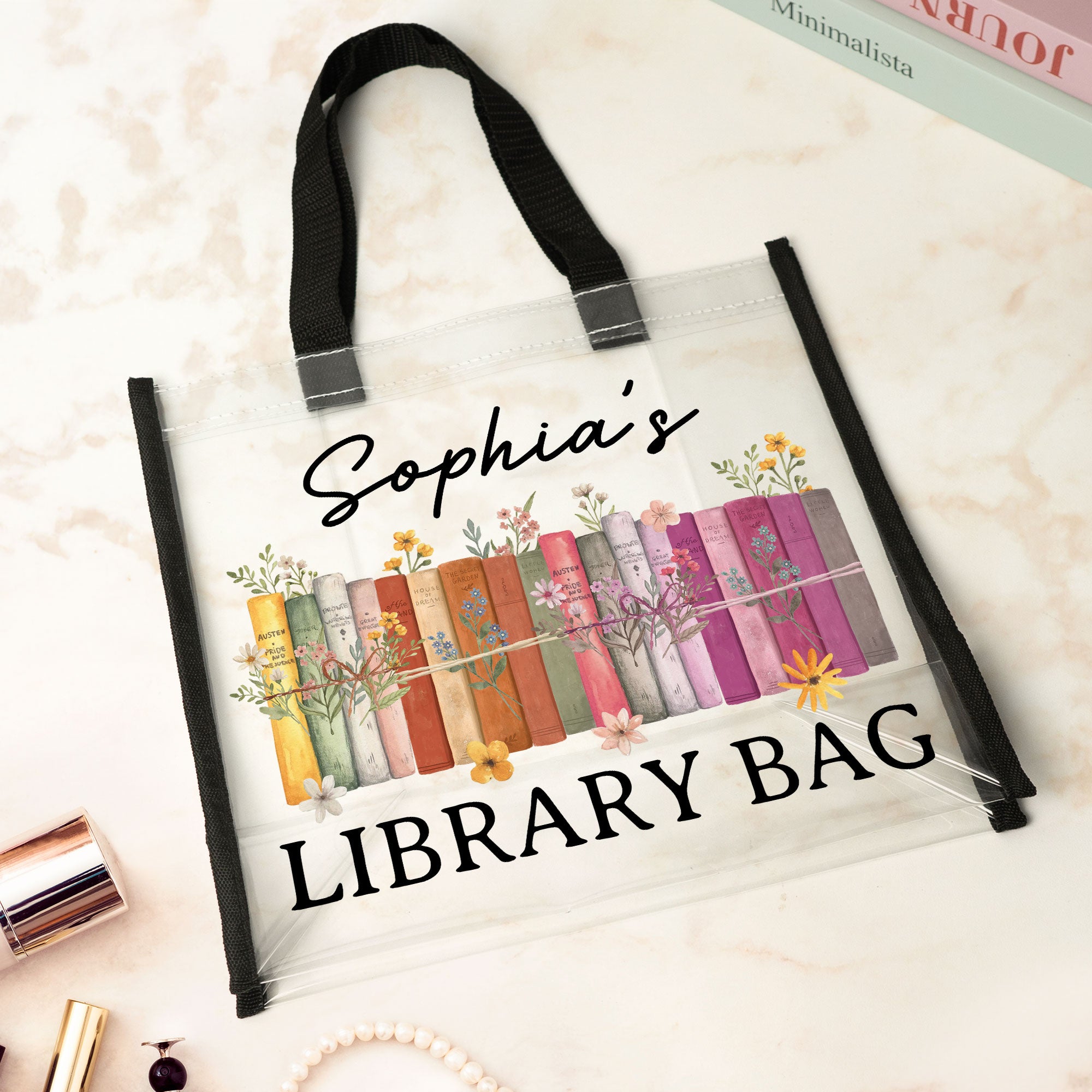 Custom Your Library Bag - Custom Clear Tote Bag