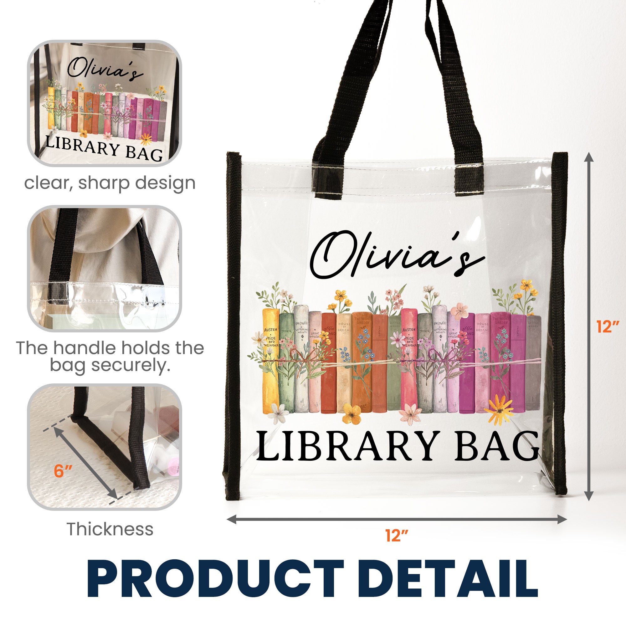 Custom Your Library Bag - Custom Clear Tote Bag