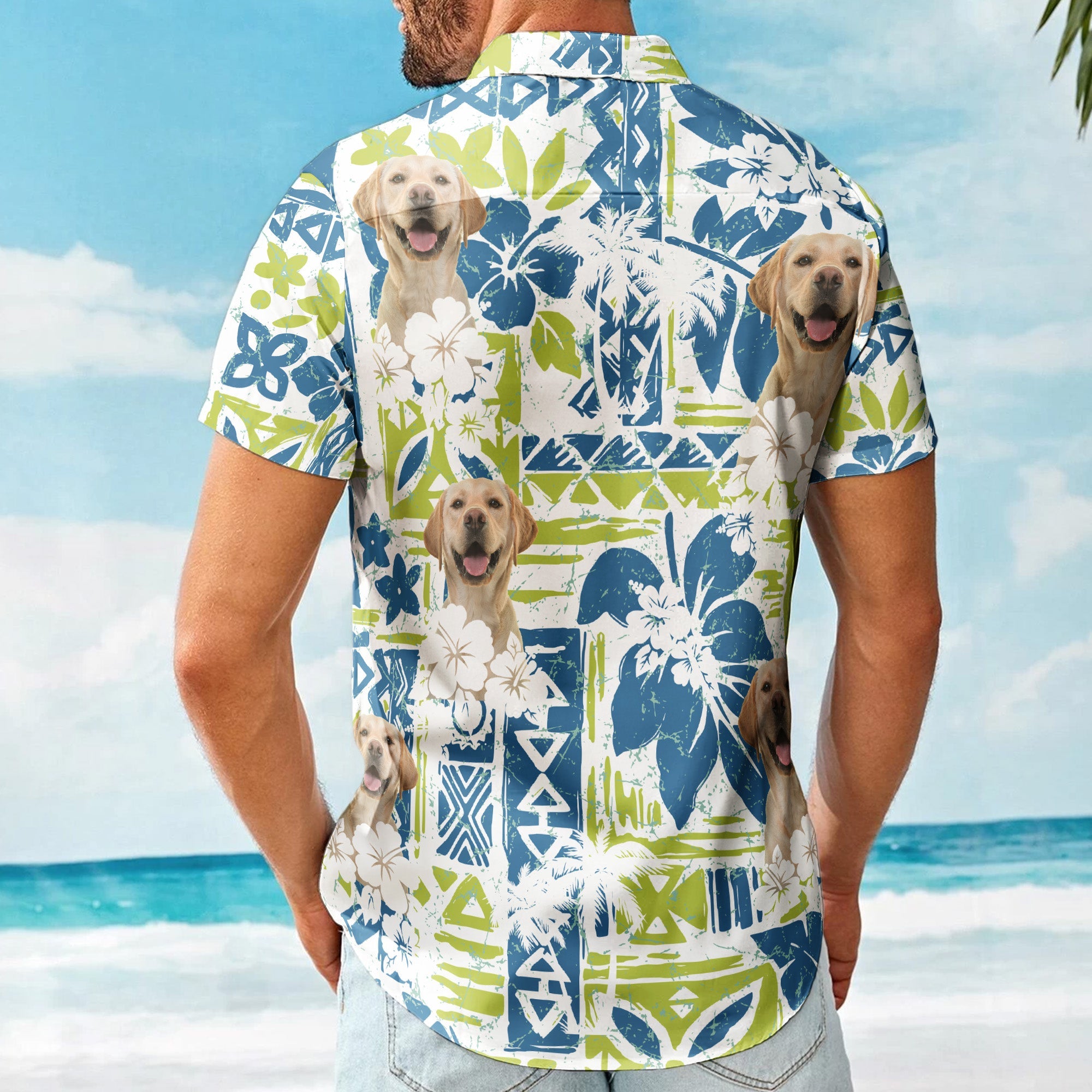 Custom Photo Funny Pet Family Friends Summer Tiki Bar - Custom Photo Hawaiian Shirts