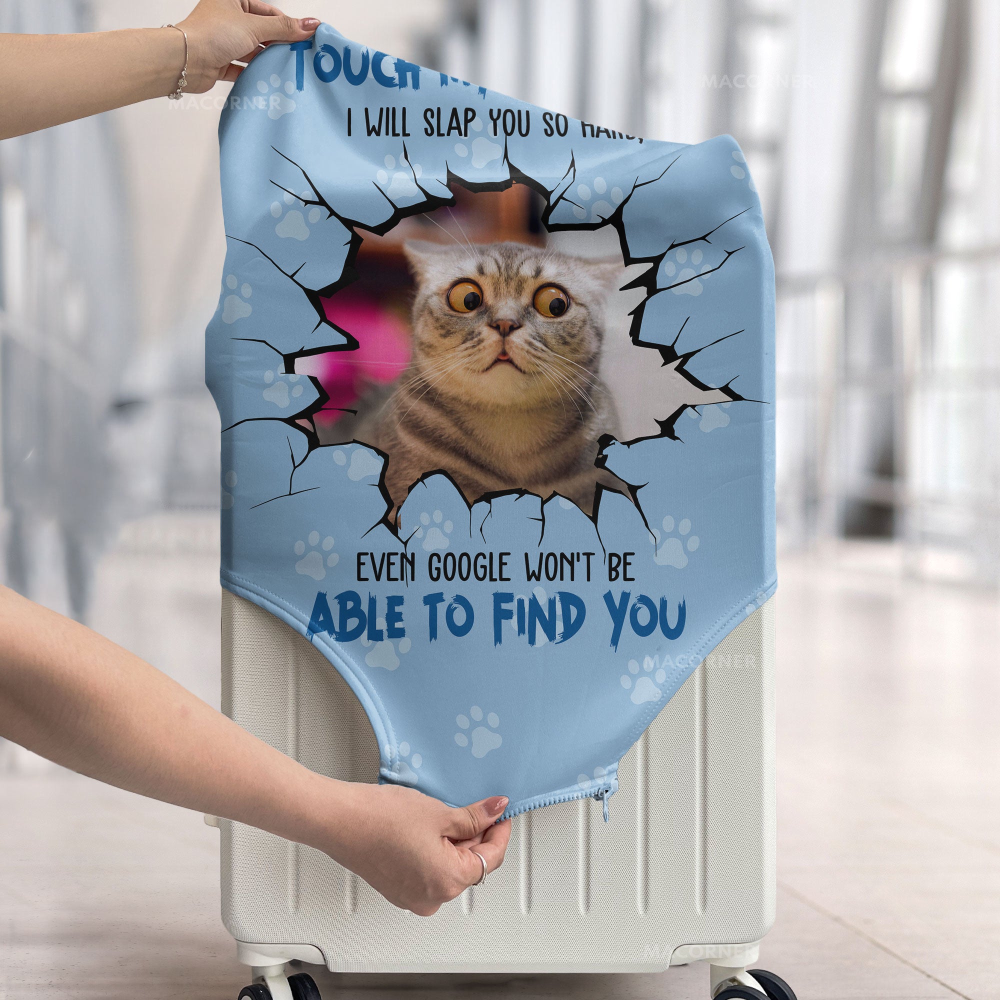 Custom Photo Touch My Luggage - Personalized Photo Luggage Cover