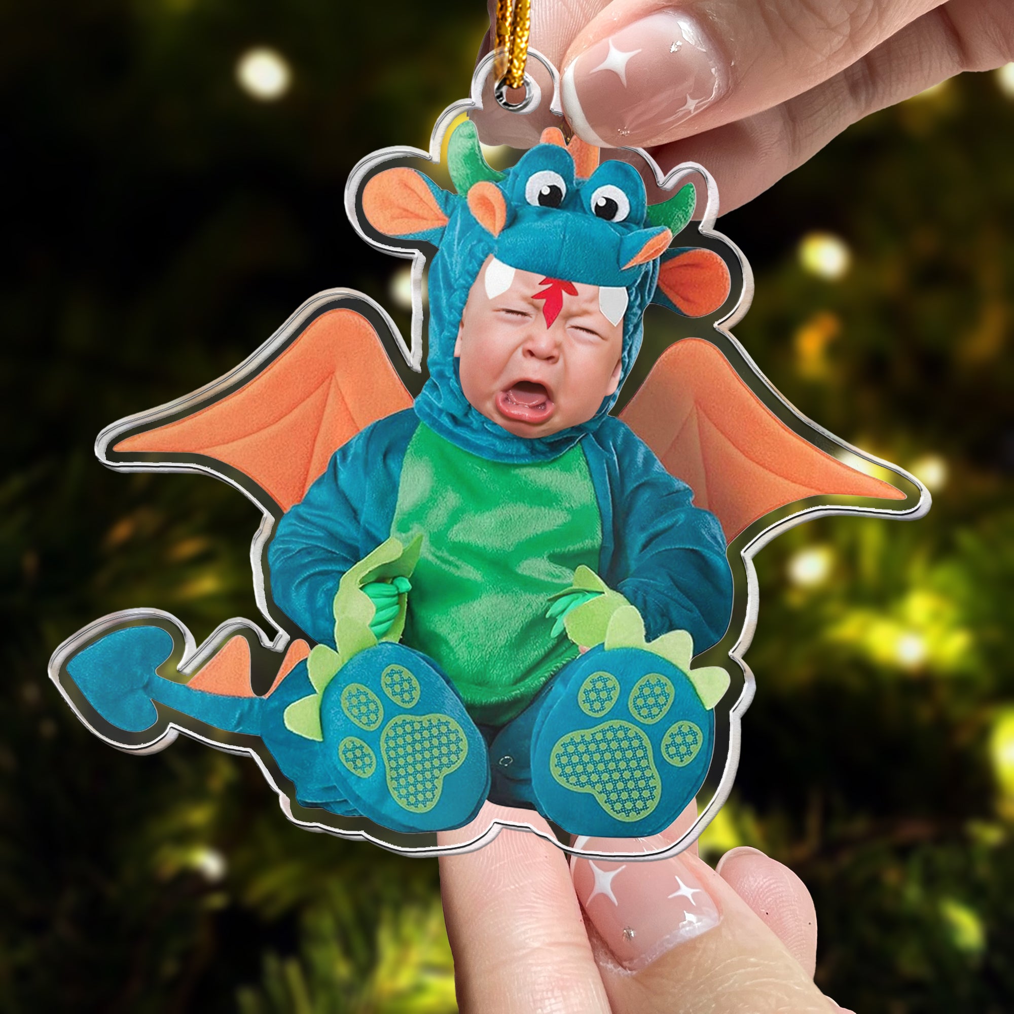 Cute Baby Monster - Personalized Acrylic Photo Ornament