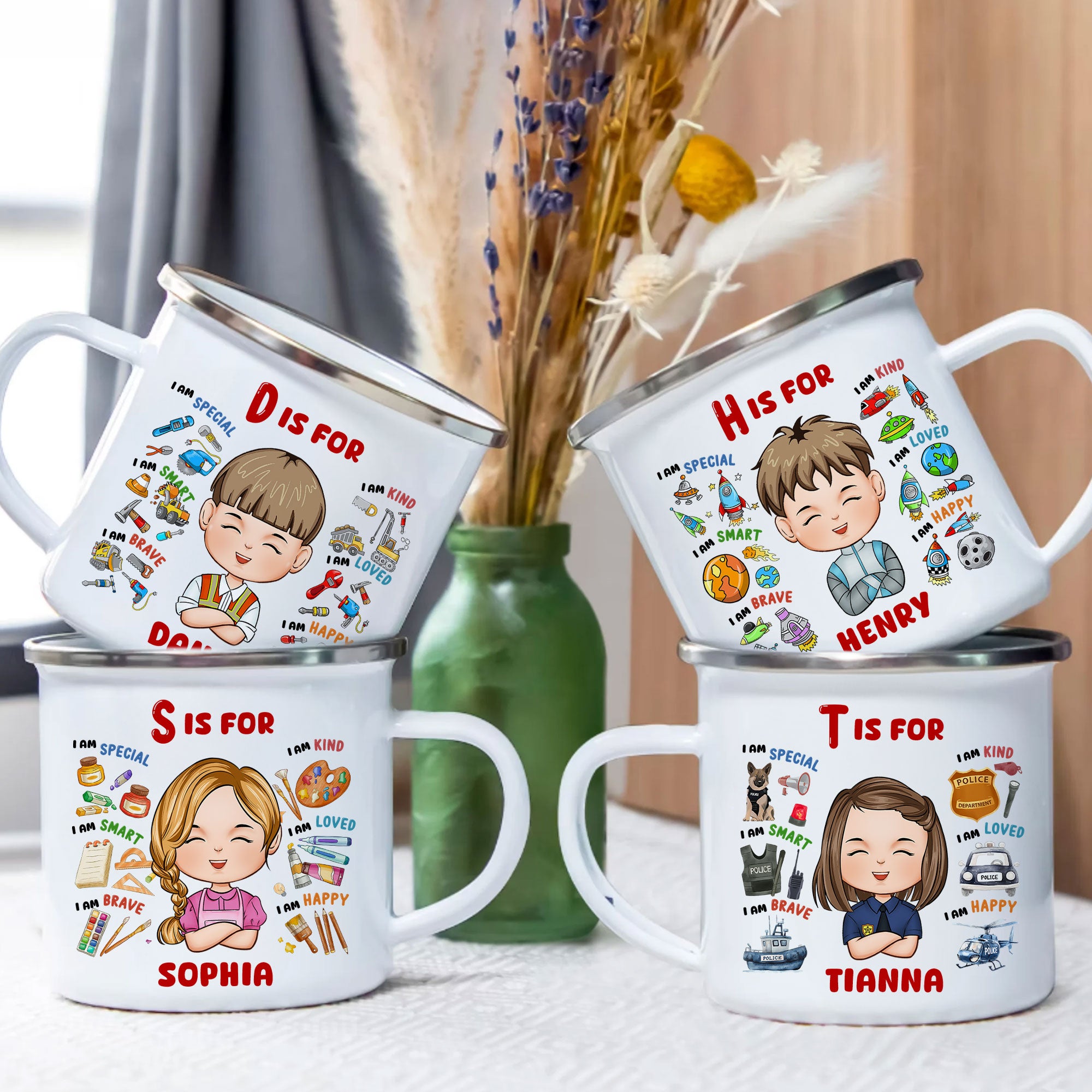 Cute Kid Trendy 2024 - Personalized Enamel Mug