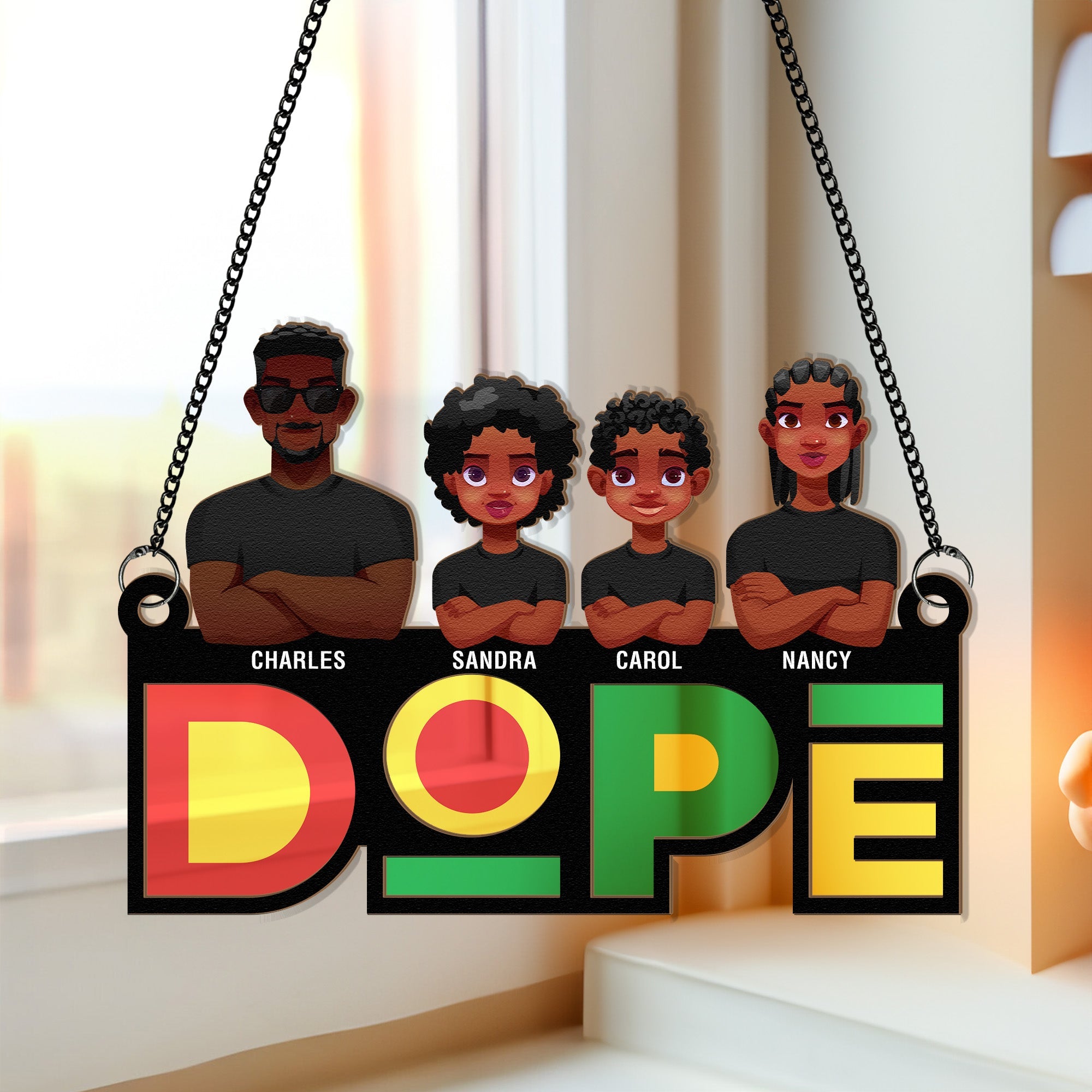 DOPE Family - Personalized Window Hanging Suncatcher Ornament