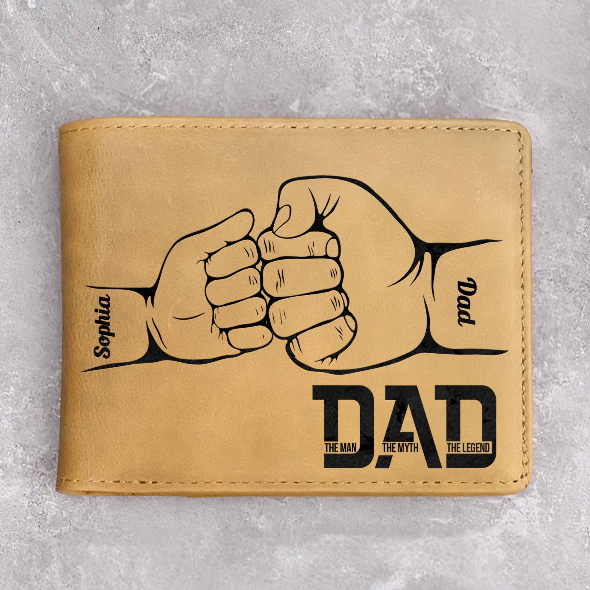 Dad The Man The Myth The Legend - Personalized Leather Wallet