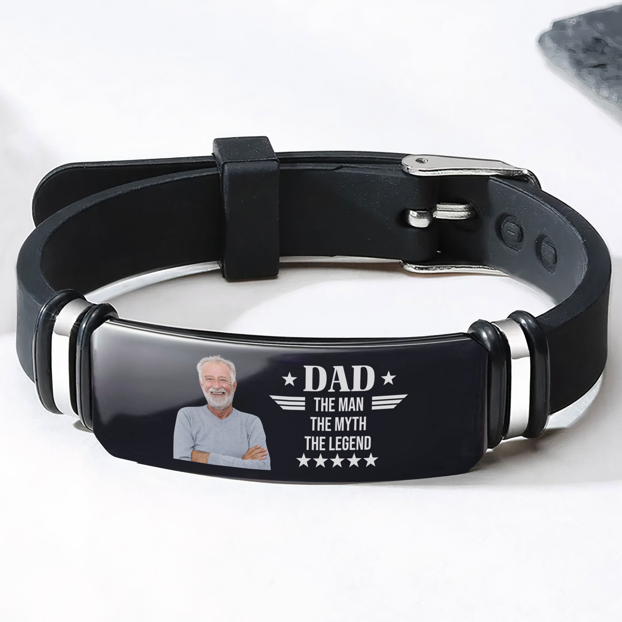 Dad The Man The Myth The Legend - Personalized Photo Bracelet