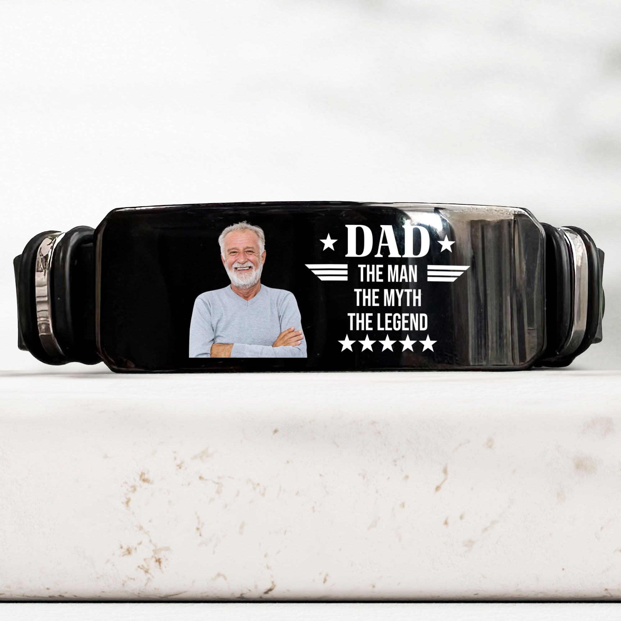 Dad The Man The Myth The Legend - Personalized Photo Bracelet