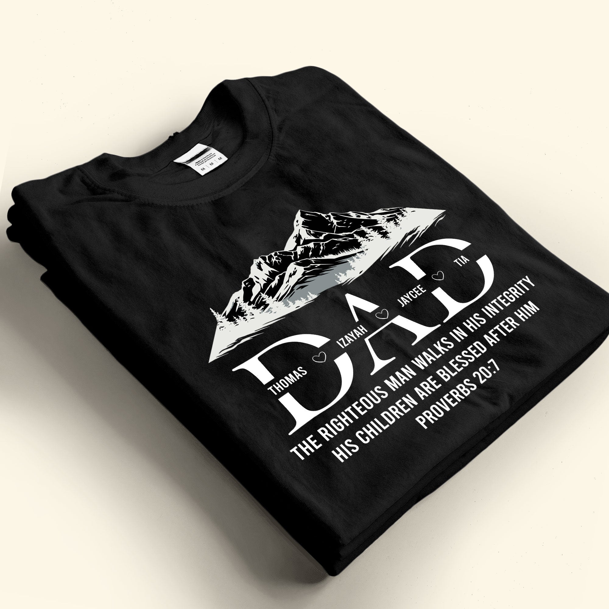 Dad,The Righteous Man Walks In His Integrity - Personalized Shirt