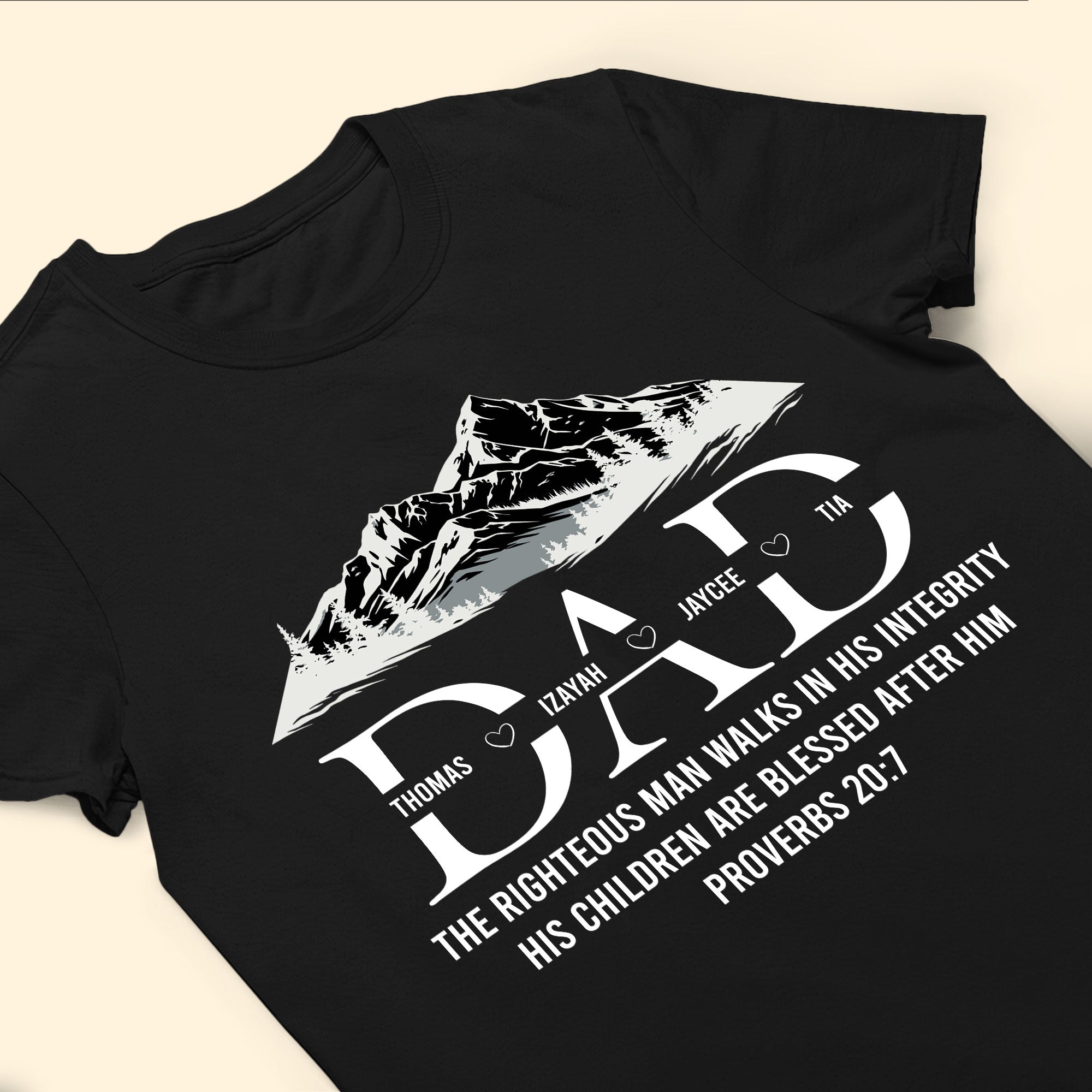 Dad,The Righteous Man Walks In His Integrity - Personalized Shirt