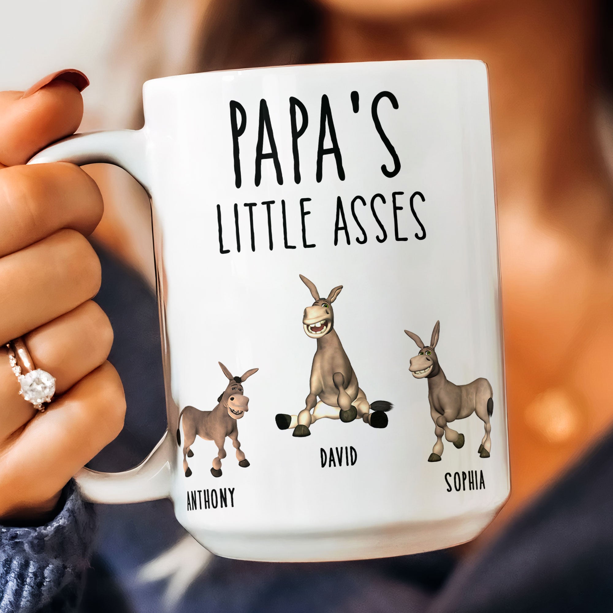 Daddy's Little Asses - Custom Title - Gifts For Mommy, Dad, Papa - Personalized Mug