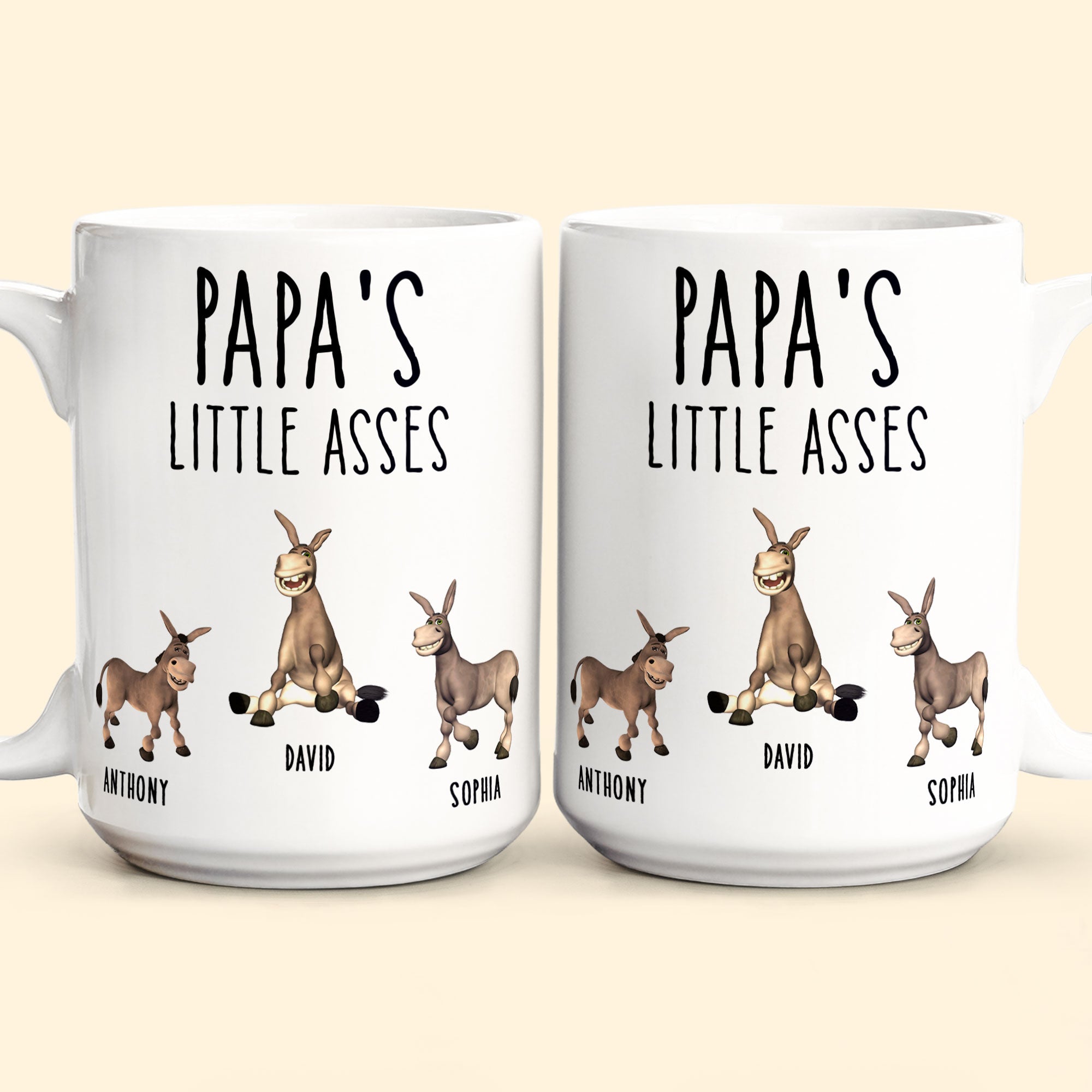 Daddy's Little Asses - Custom Title - Gifts For Mommy, Dad, Papa - Personalized Mug