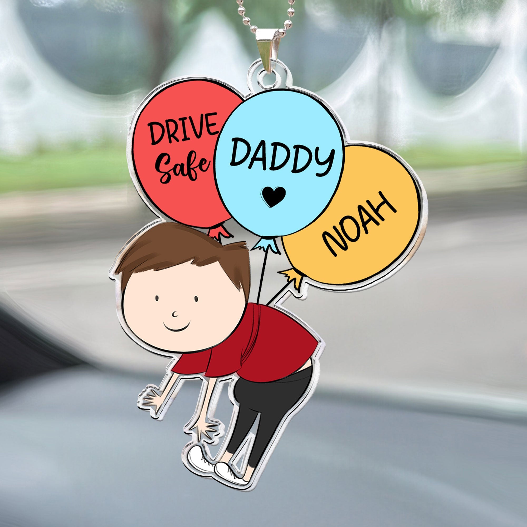 Daddy, Drive Safe - Personalized Rear View Mirror Accessory