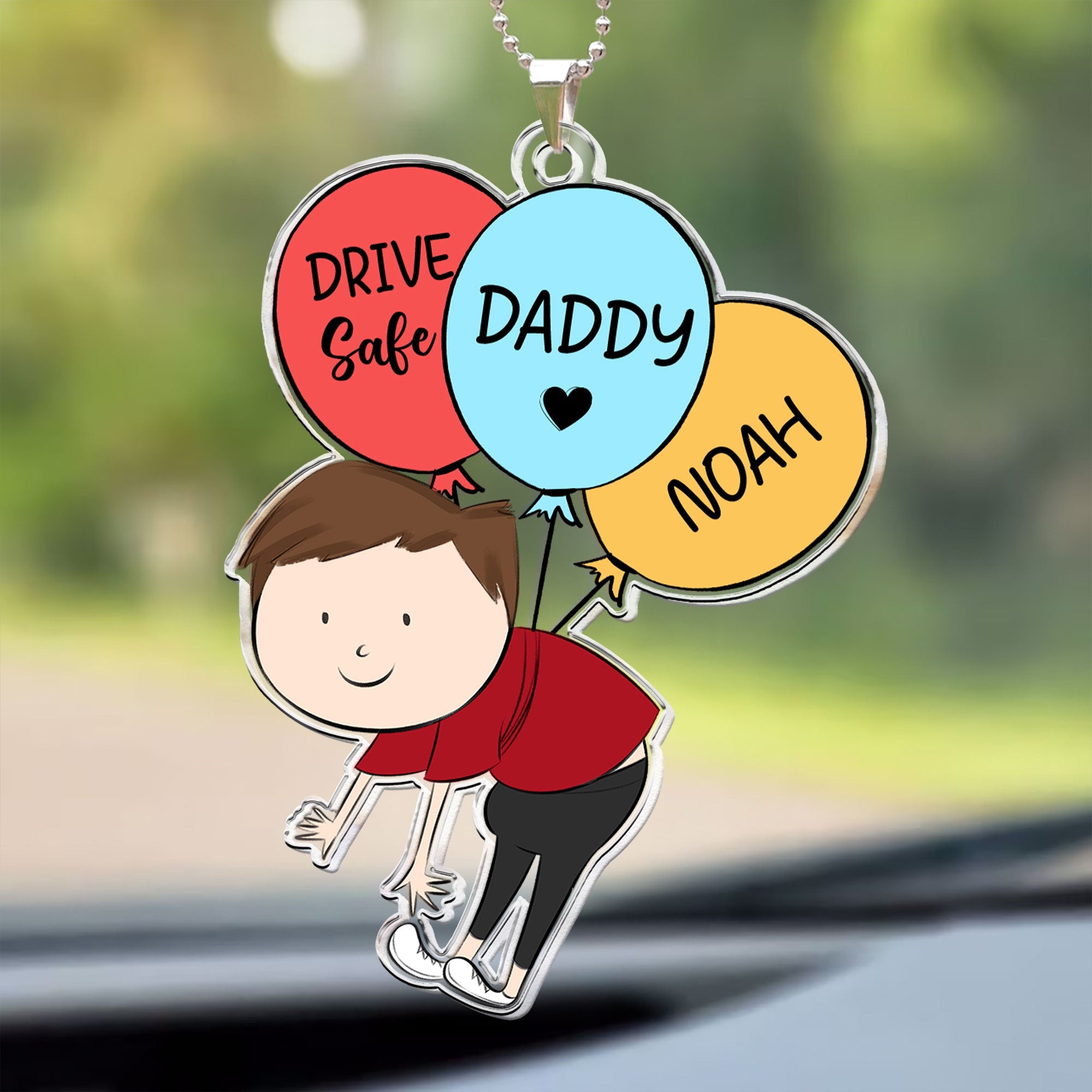 Daddy, Drive Safe - Personalized Rear View Mirror Accessory