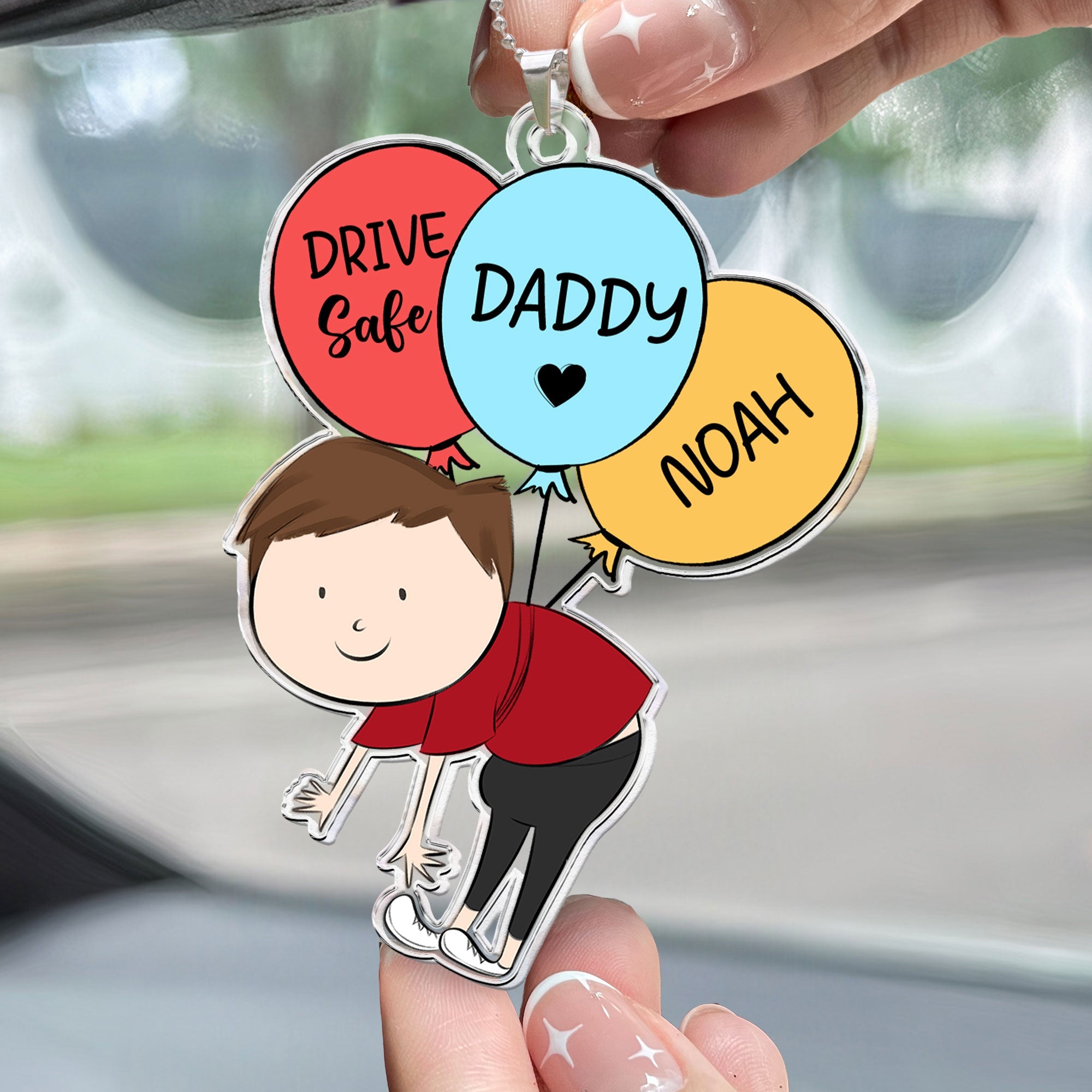 Daddy, Drive Safe - Personalized Rear View Mirror Accessory