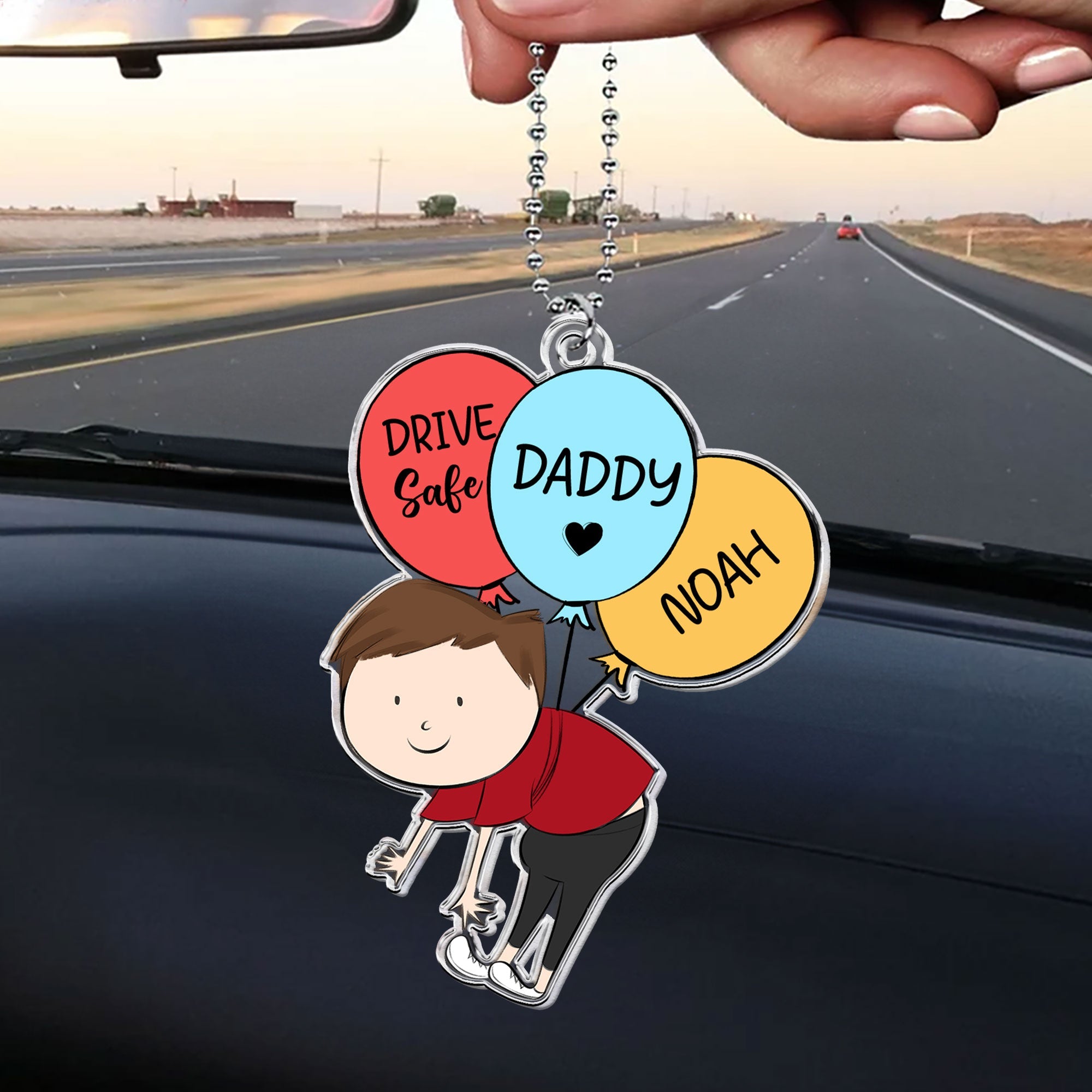 Daddy, Drive Safe - Personalized Rear View Mirror Accessory