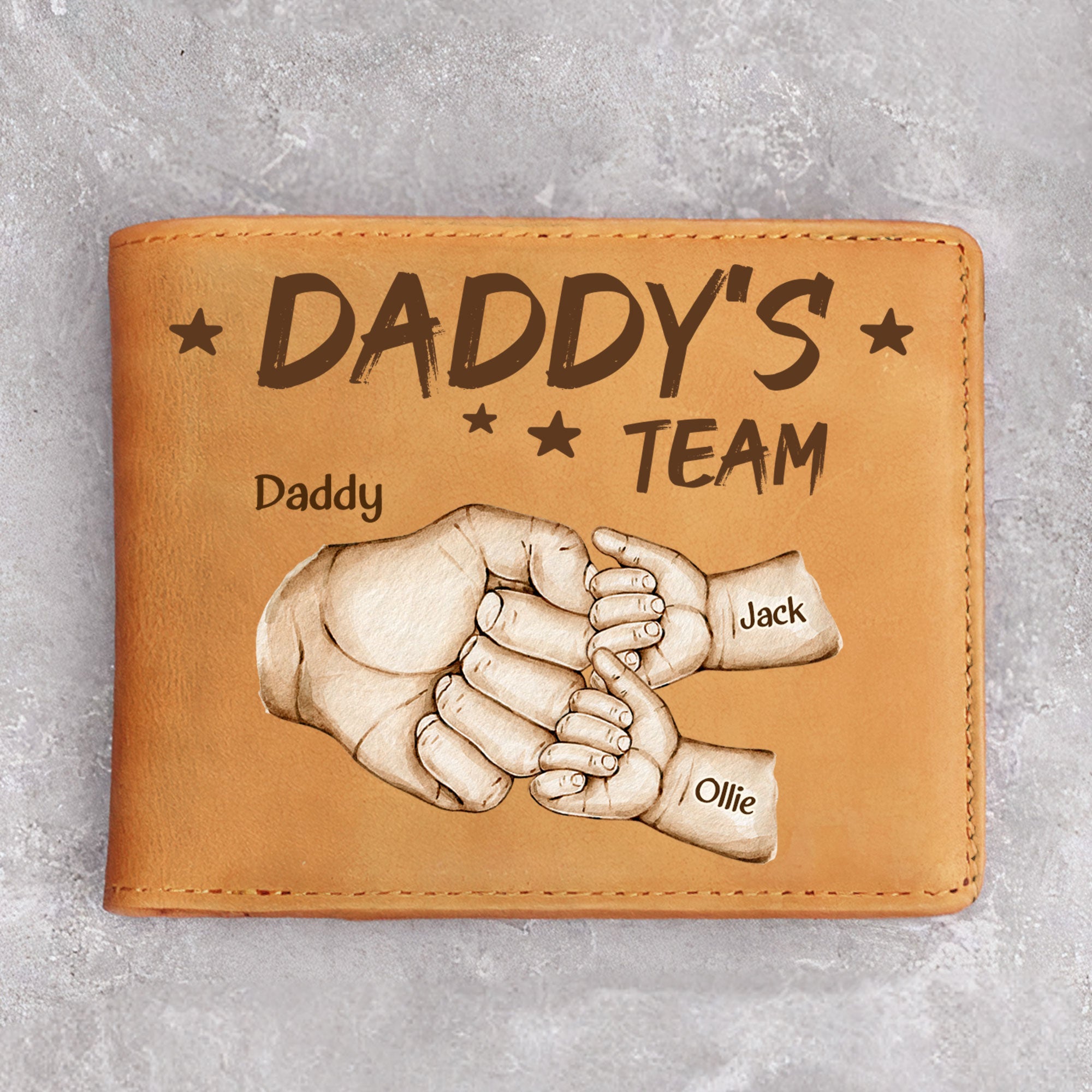 Daddy's Team - Personalized Leather Wallet