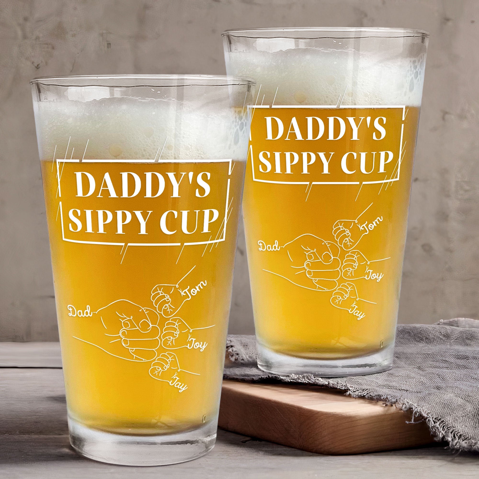 Daddy's Sippy Cup - Personalized Beer Glass