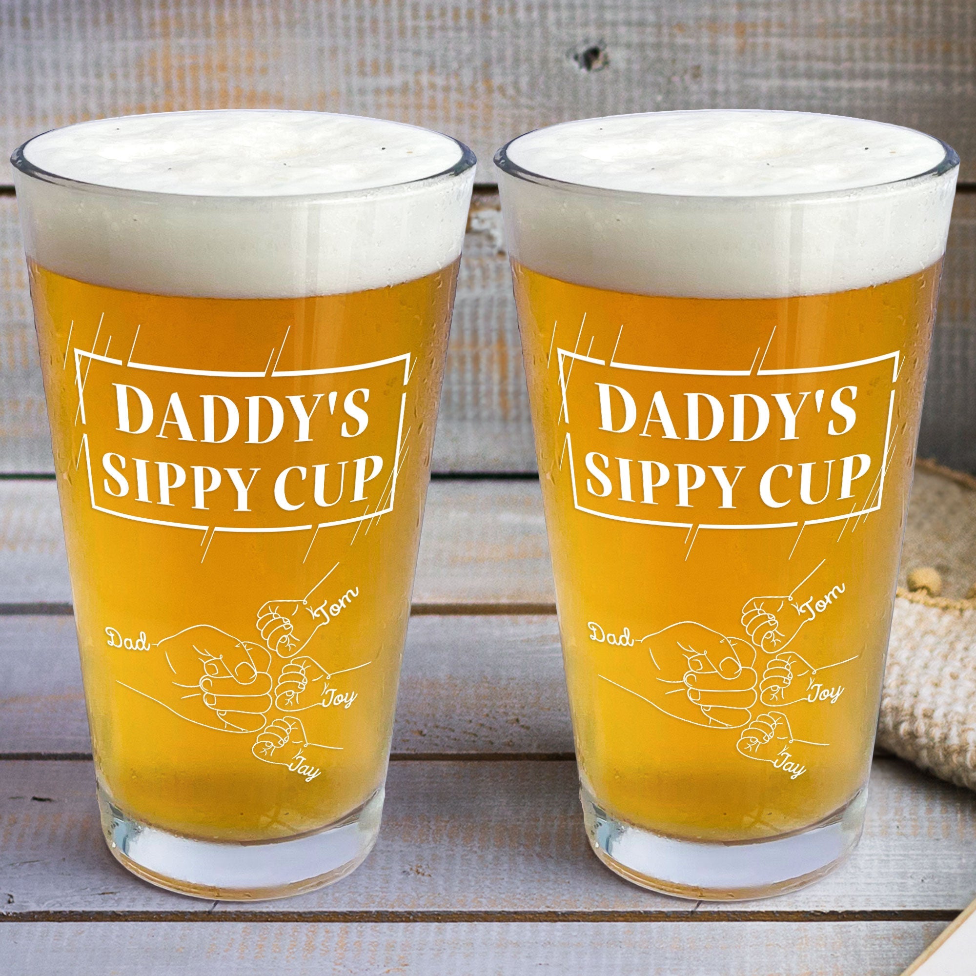 Daddy's Sippy Cup - Personalized Beer Glass