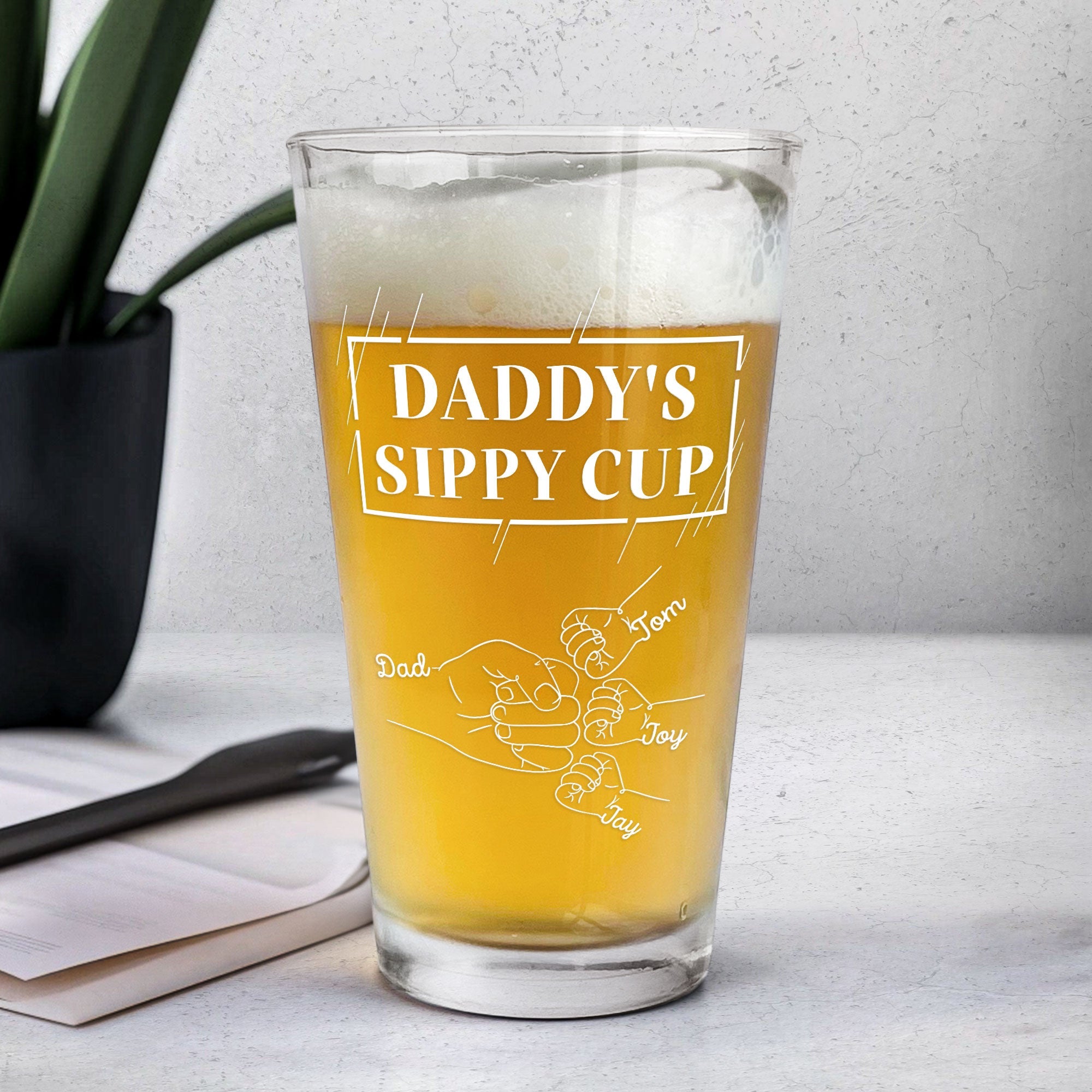 Daddy's Sippy Cup - Personalized Beer Glass