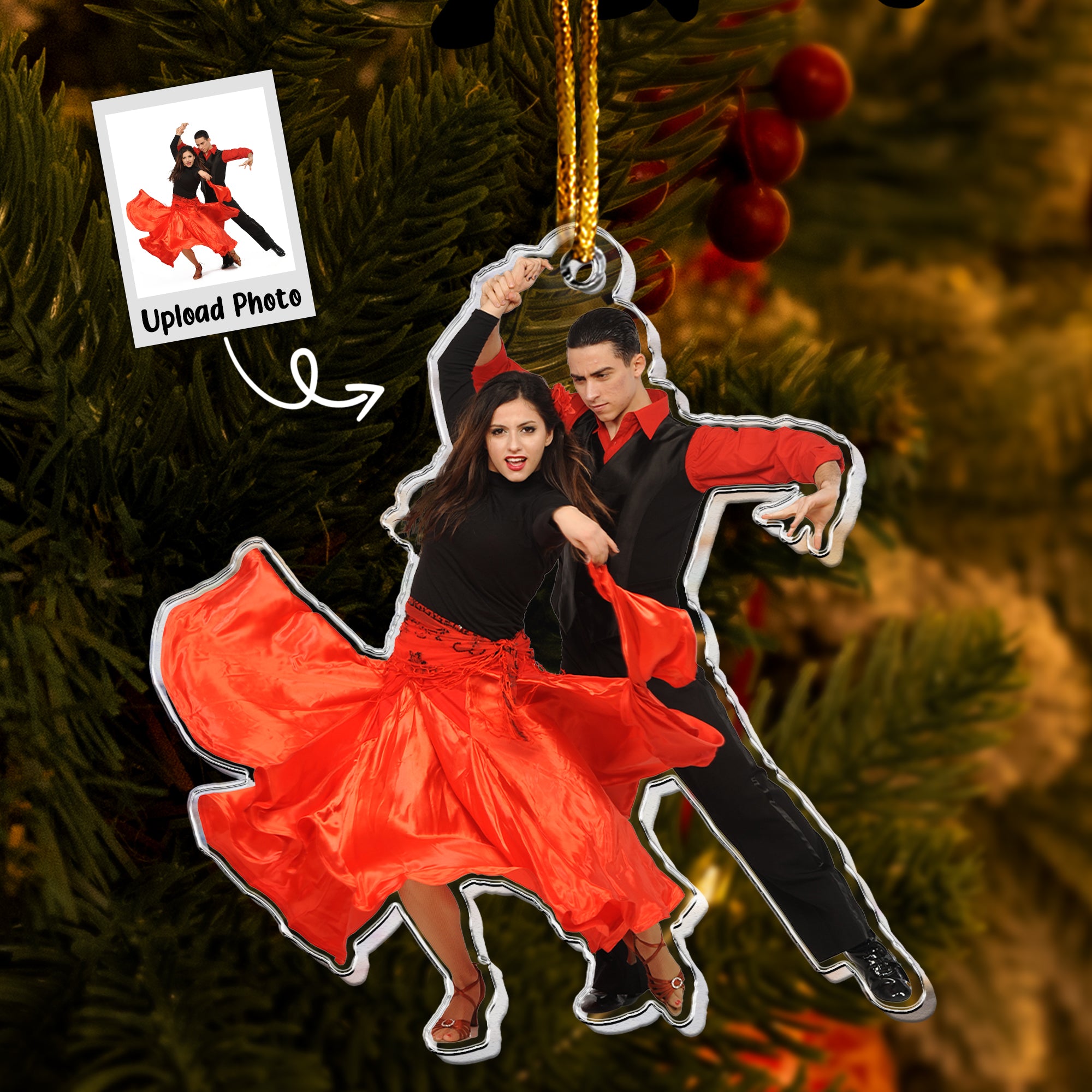 Dance Ornaments - Ballroom Dance Xmas Decorations - Personalized Acrylic Photo Ornament