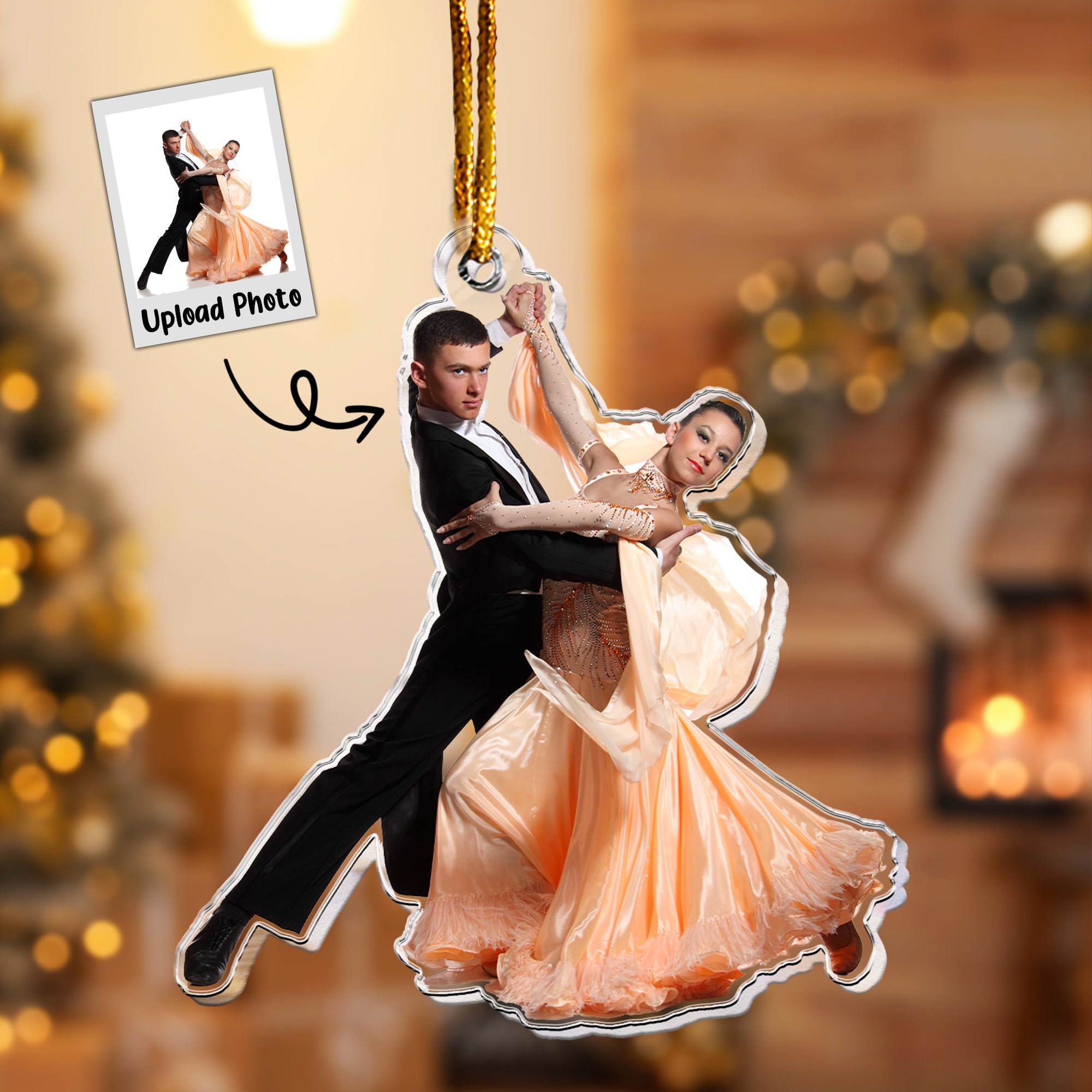 Dance Ornaments - Ballroom Dance Xmas Decorations - Personalized Acrylic Photo Ornament