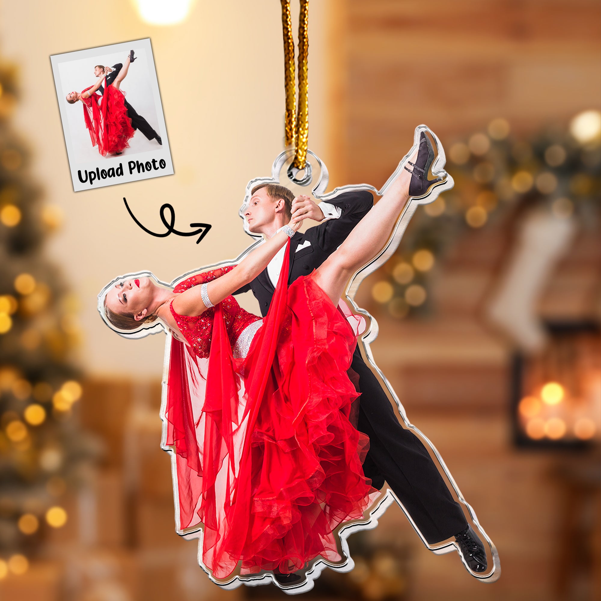 Dance Ornaments - Ballroom Dance Xmas Decorations - Personalized Acrylic Photo Ornament